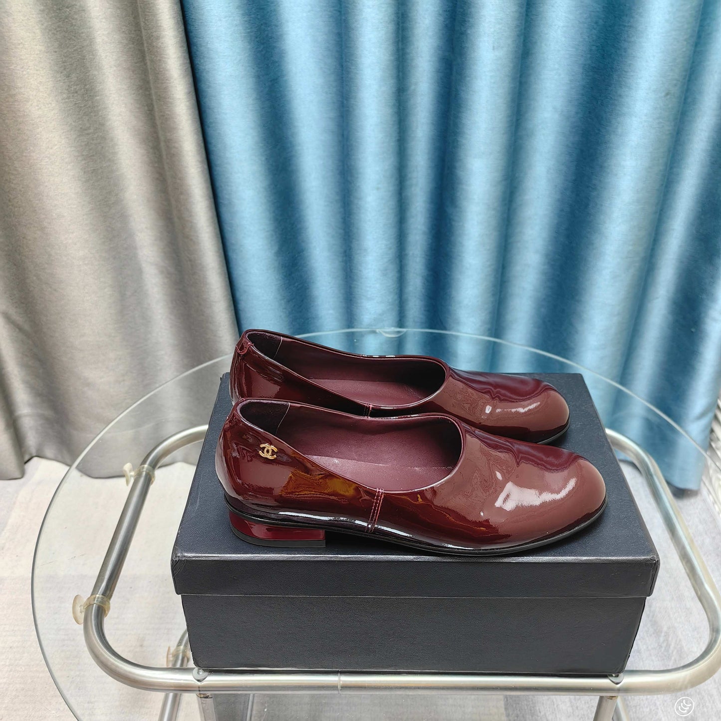 CHANEL 25C Loafer Burgundy Patent Calfskin