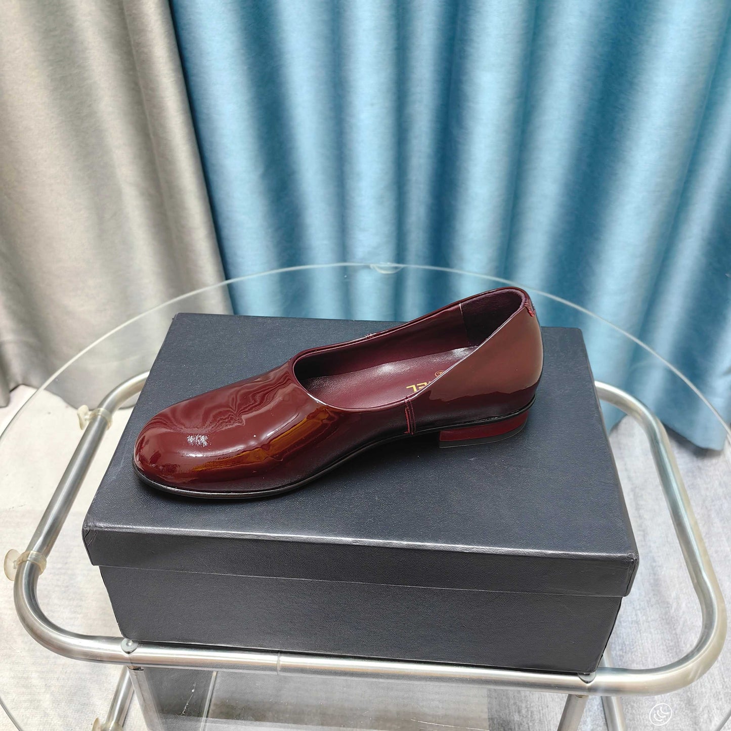 CHANEL 25C Loafer Burgundy Patent Calfskin