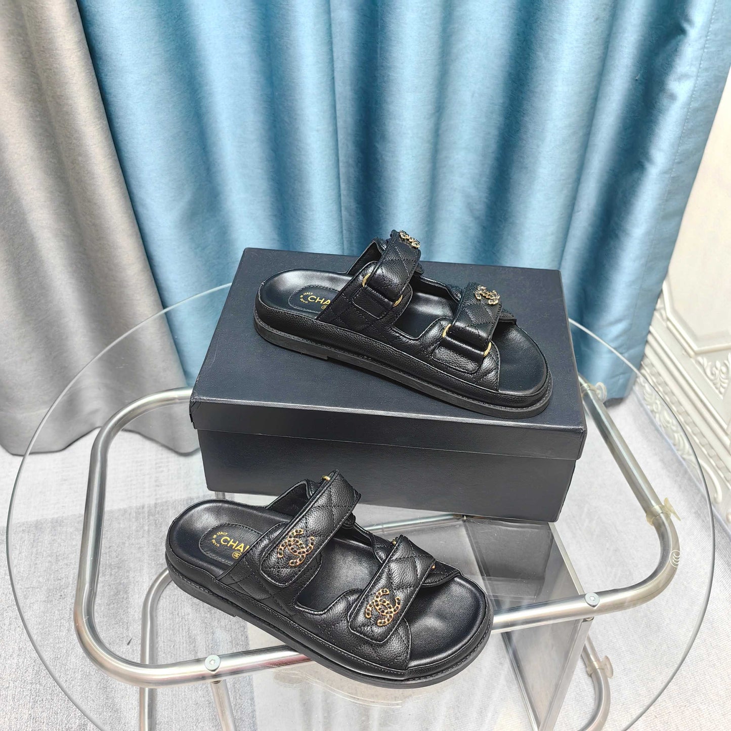 CHANEL 25C Dad Mule Black Grained Calfskin