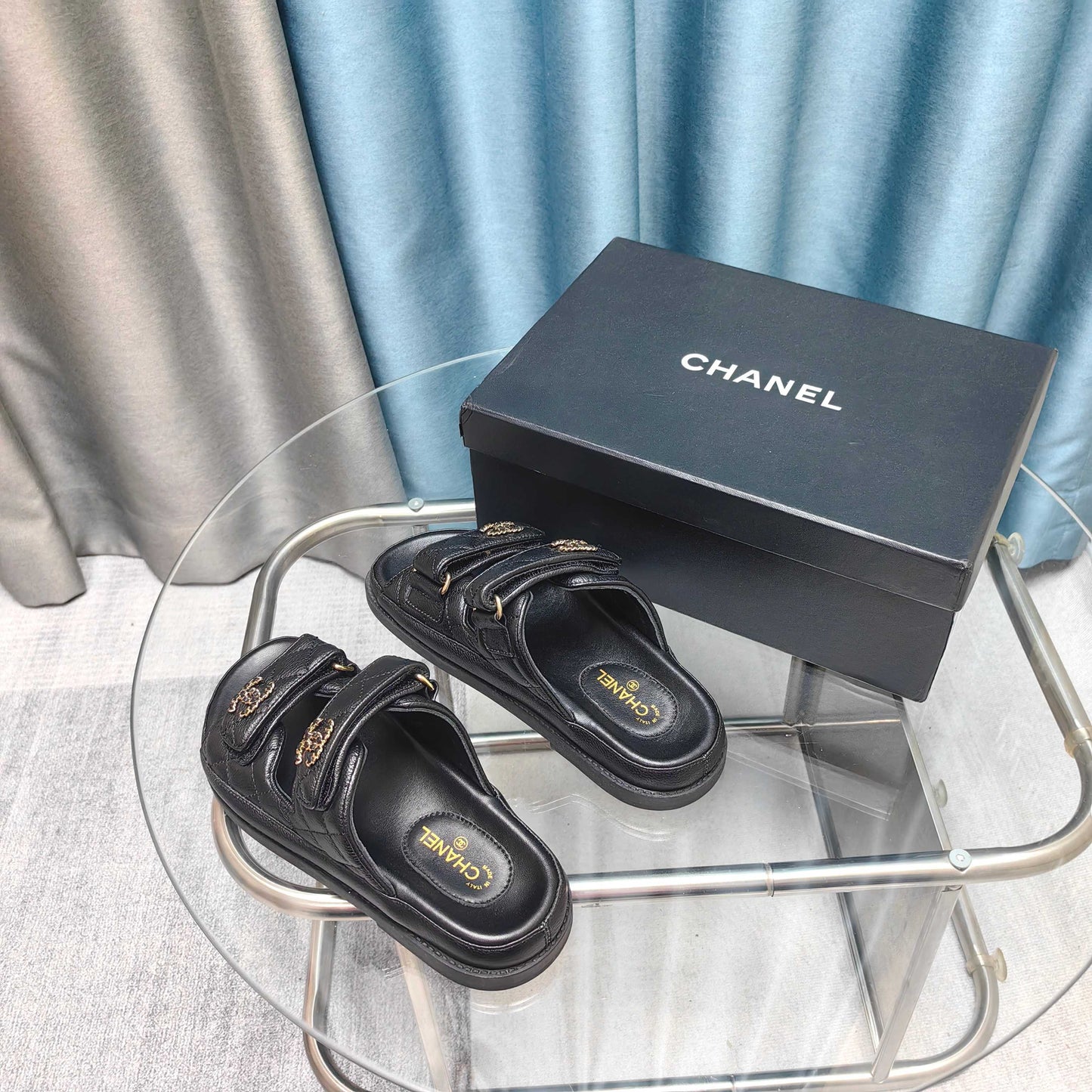 CHANEL 25C Dad Mule Black Grained Calfskin