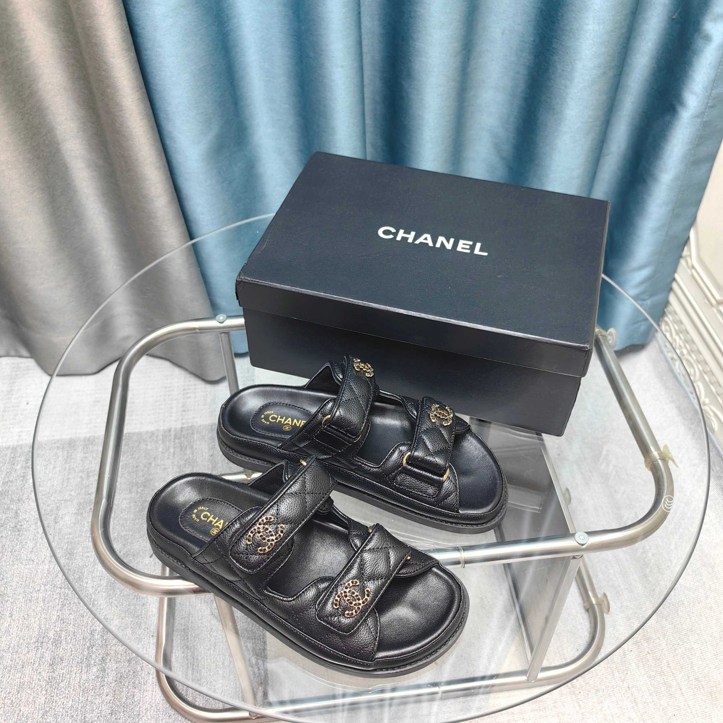 CHANEL 25C Dad Mule Black Grained Calfskin