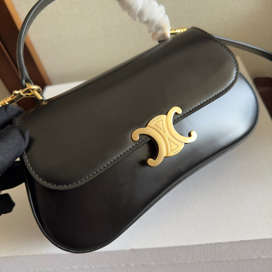 Celine Celin Teen Lola 20 Black Calfskin