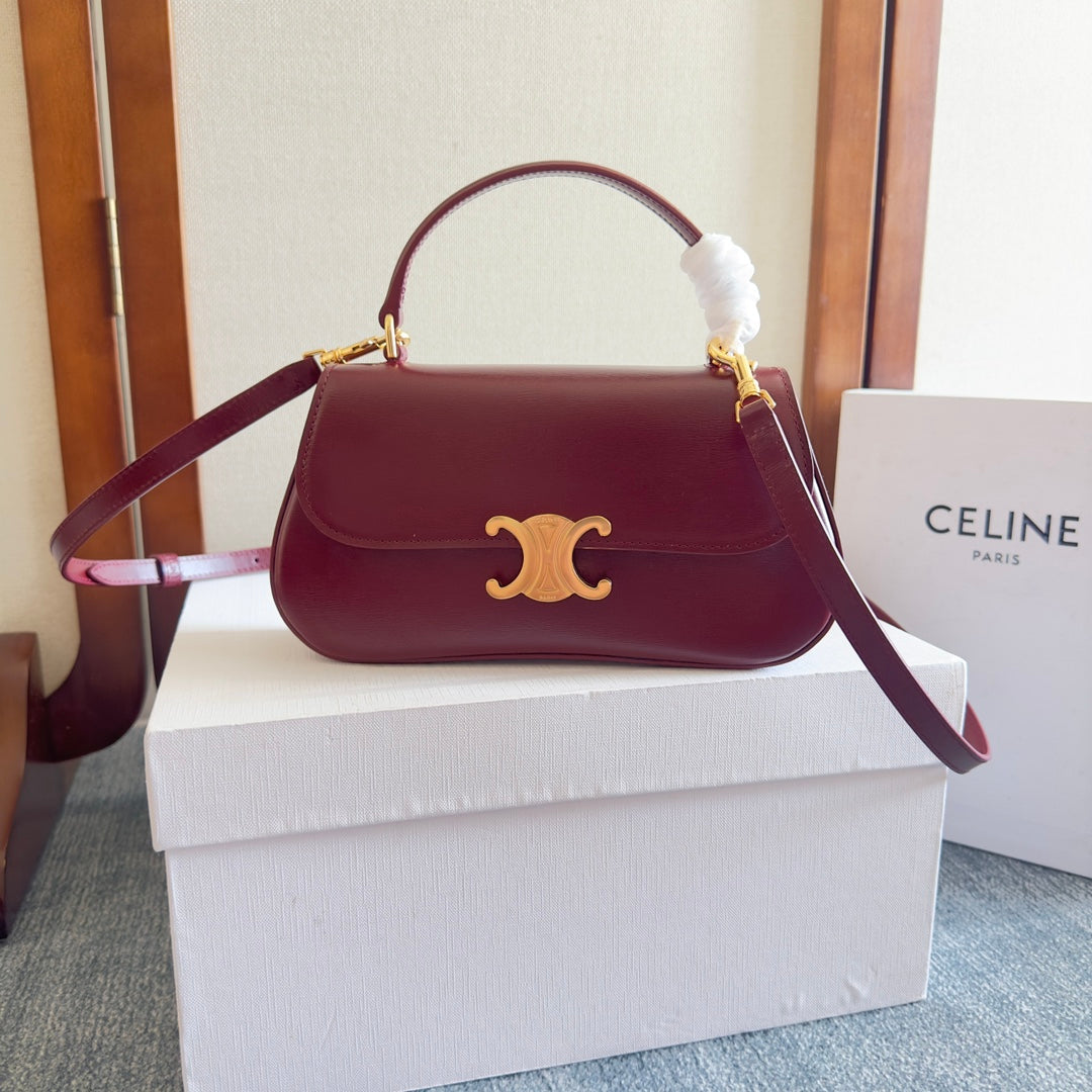 Celine Celin Teen Lola 20 Dark Red Calfskin