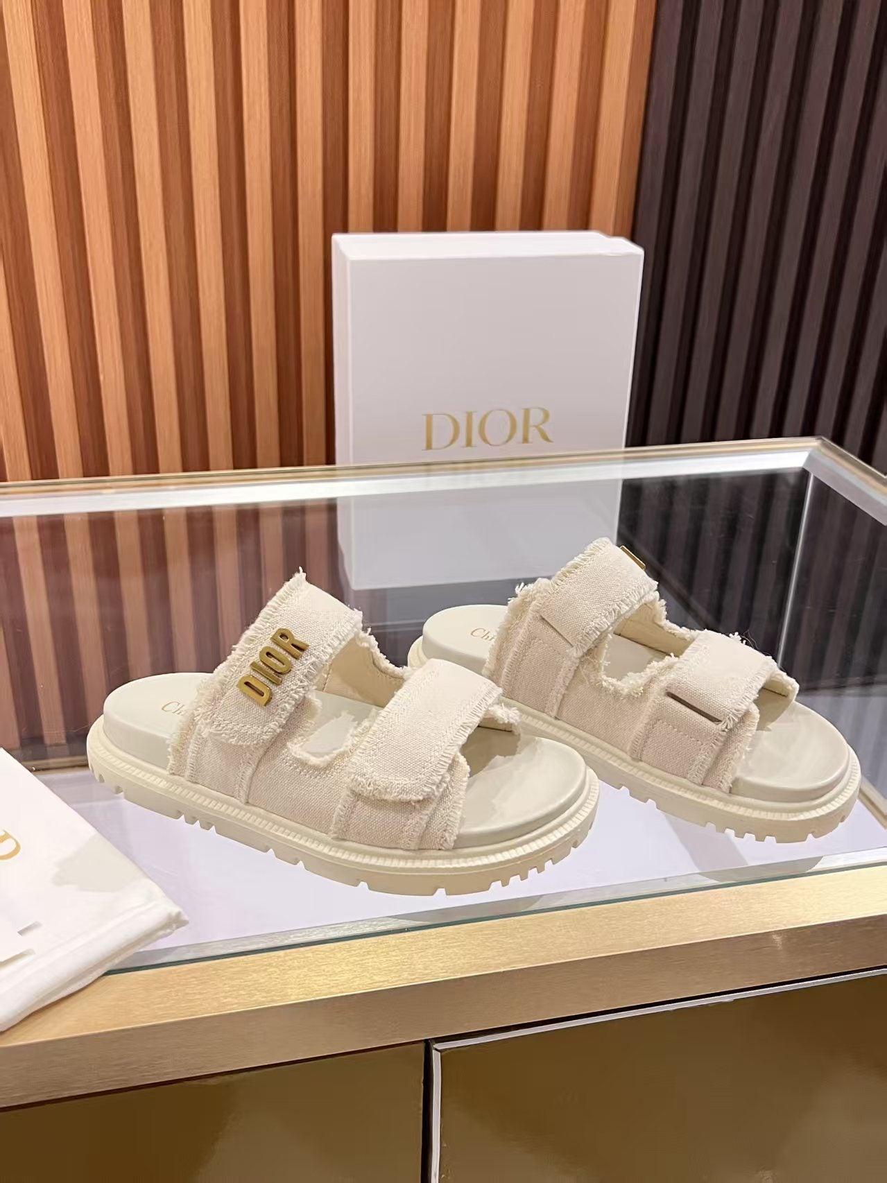 DIOR DIORact Slide Lambskin and Canvas 242450