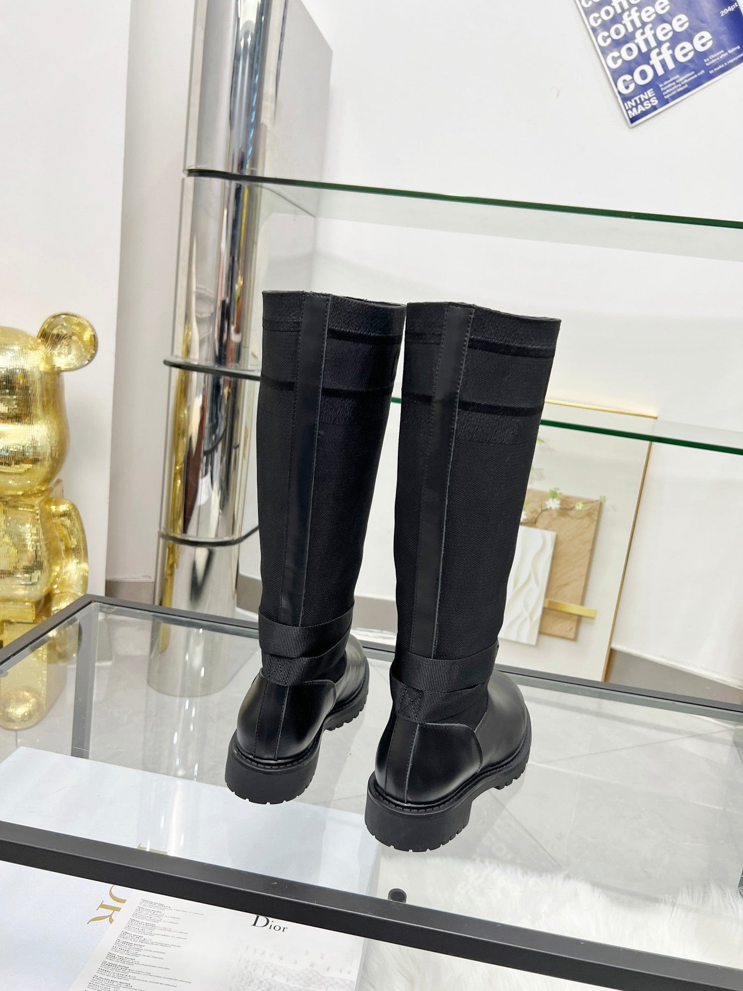 DIOR D-Major Boot In Black Stretch Wool And Lambskin 107721