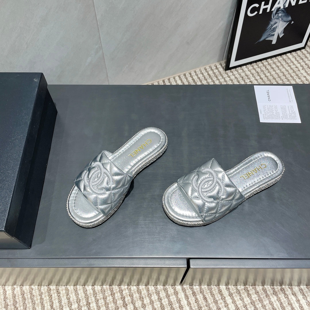 CHANEL 25 Espadrilles Sandal Quilted Calfskin