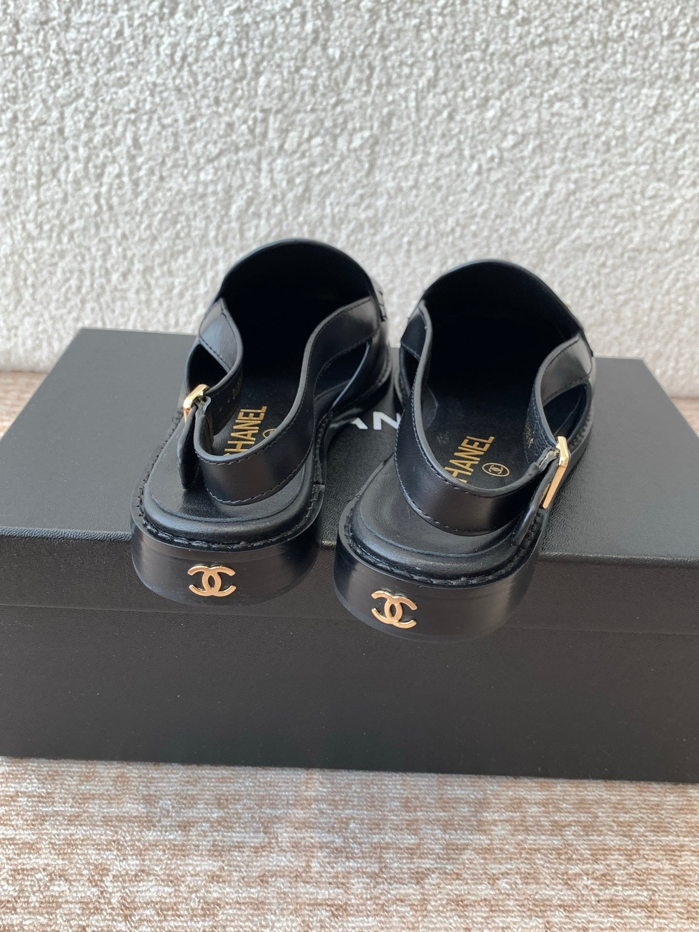 CHANEL 25S Slingback Loafer Black Calfskin