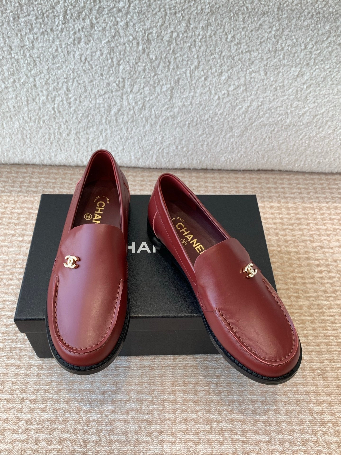 CHANEL 25S Loafer Dark Red Calfskin