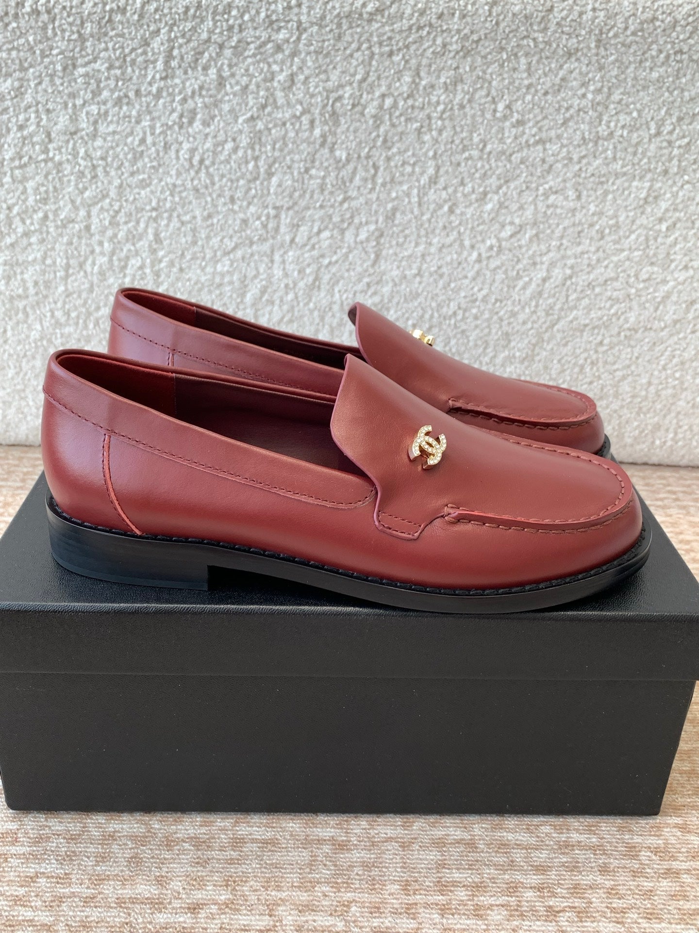 CHANEL 25S Loafer Dark Red Calfskin