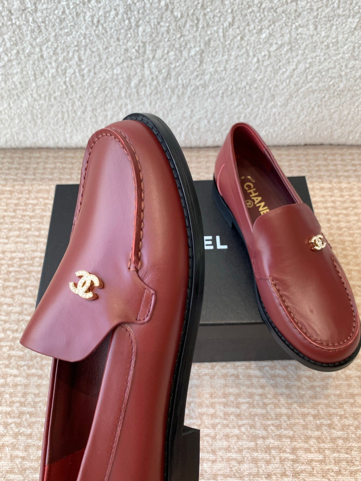 CHANEL 25S Loafer Dark Red Calfskin