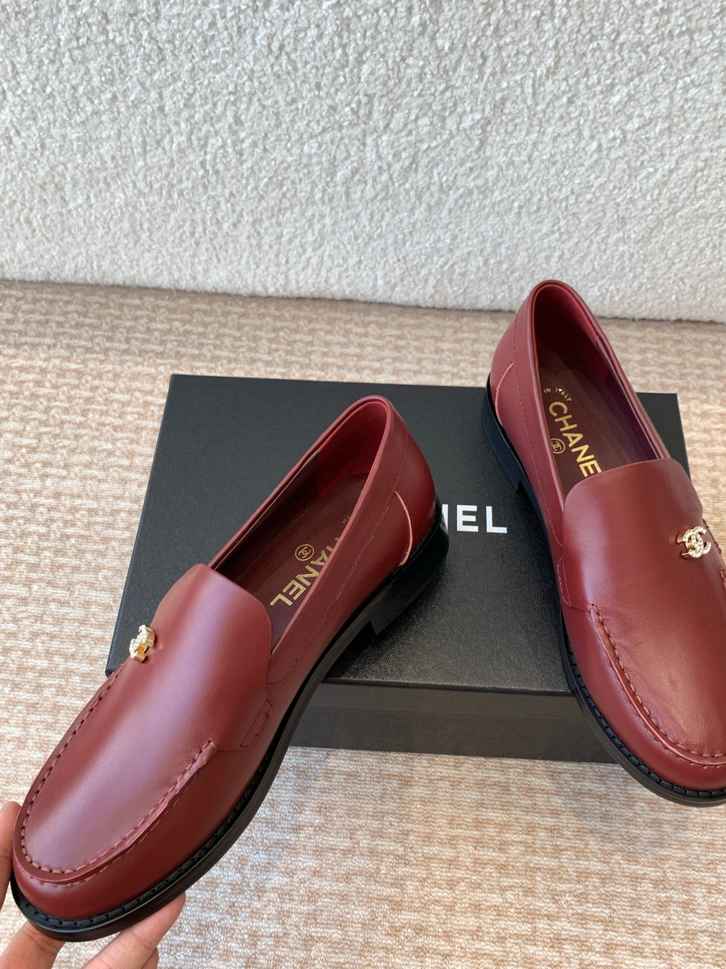 CHANEL 25S Loafer Dark Red Calfskin