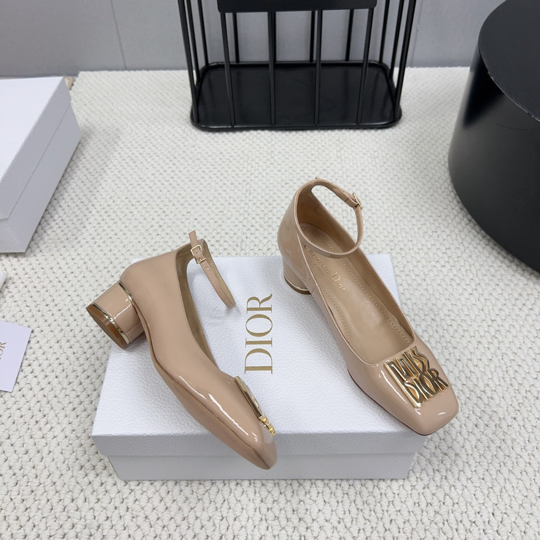 DIOR Miss DIOR Pump 45mm In Beige Pink Glossy Lambskin 995143