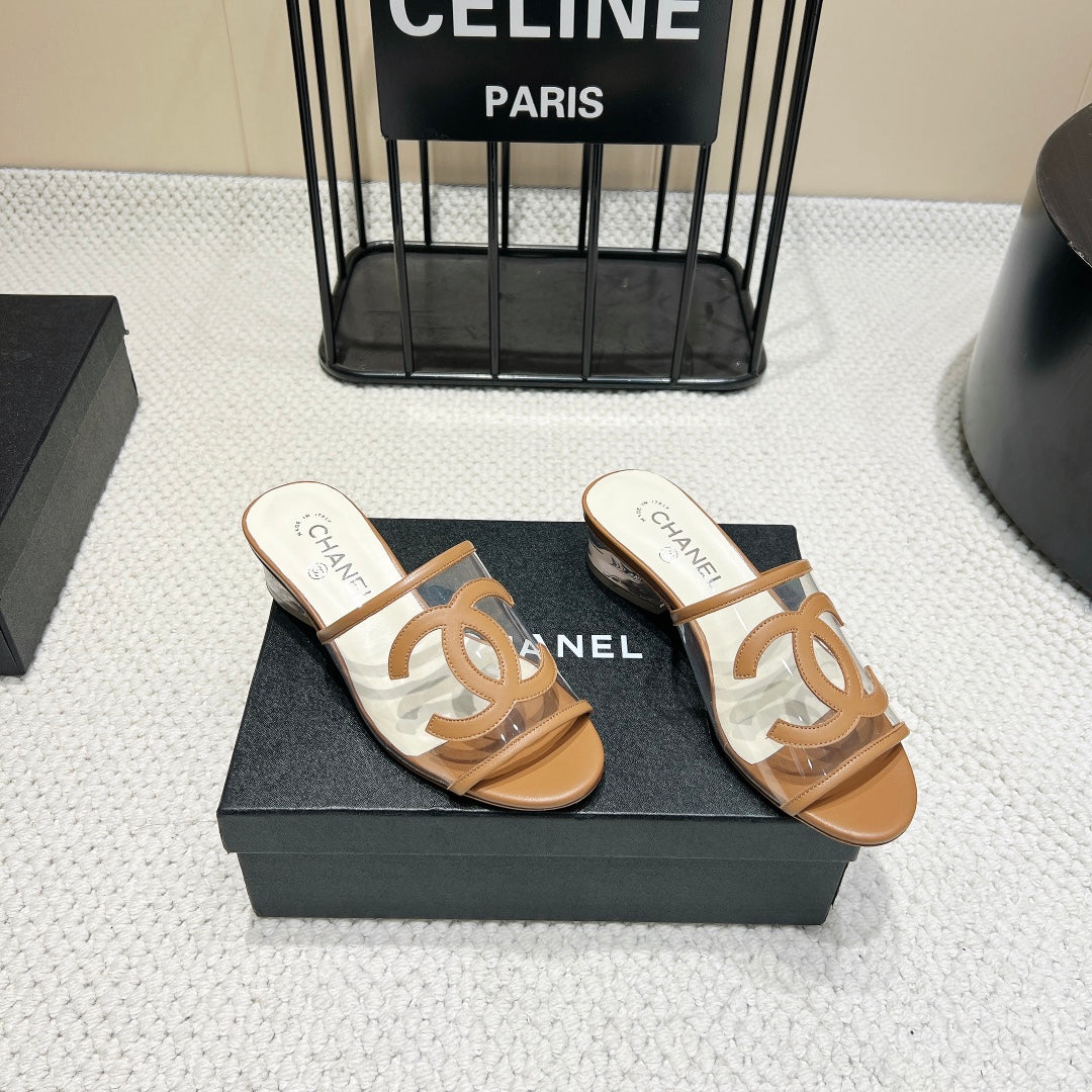 CHANEL 25 Mule 3cm PVC Calfskin