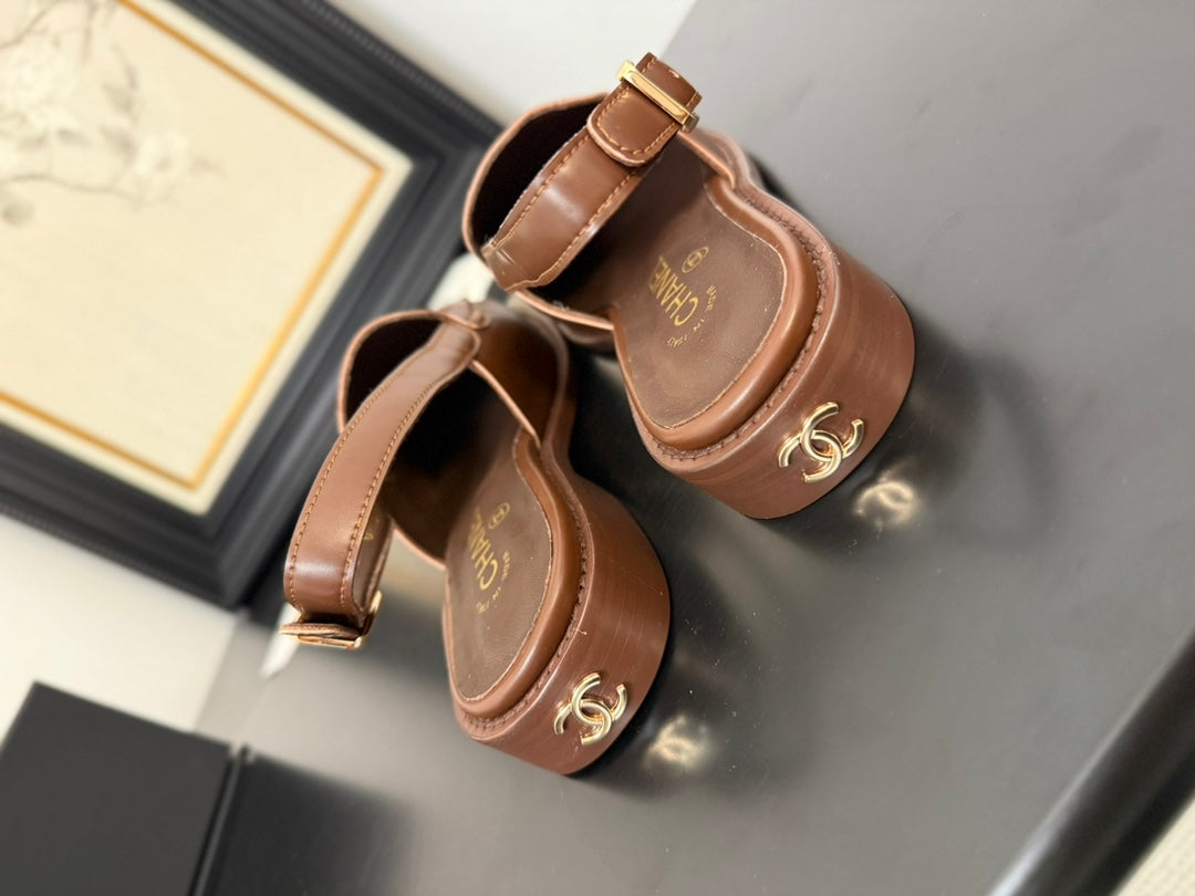 CHANEL 25S Slingback Loafer Chocolate Calfskin
