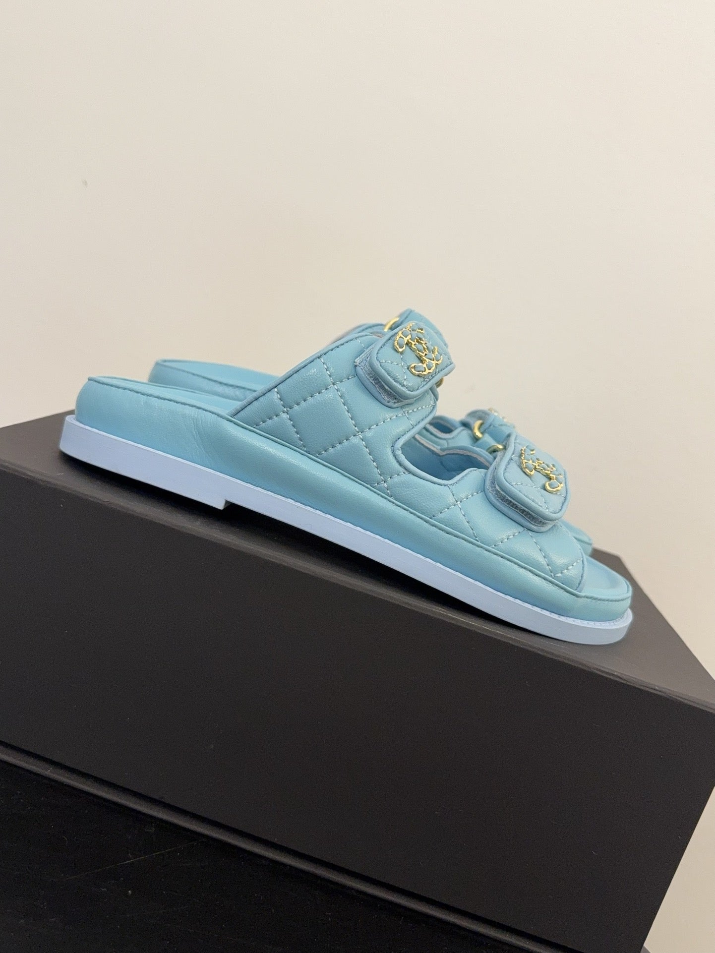 CHANEL 25 Dad Sandal Mule Cloud Blue Calfskin