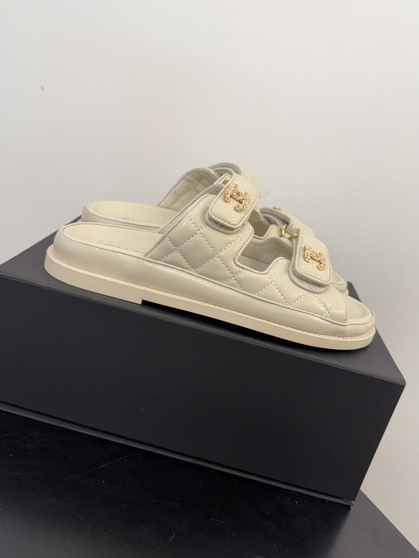 CHANEL 25 Dad Sandal Mule Nude Calfskin