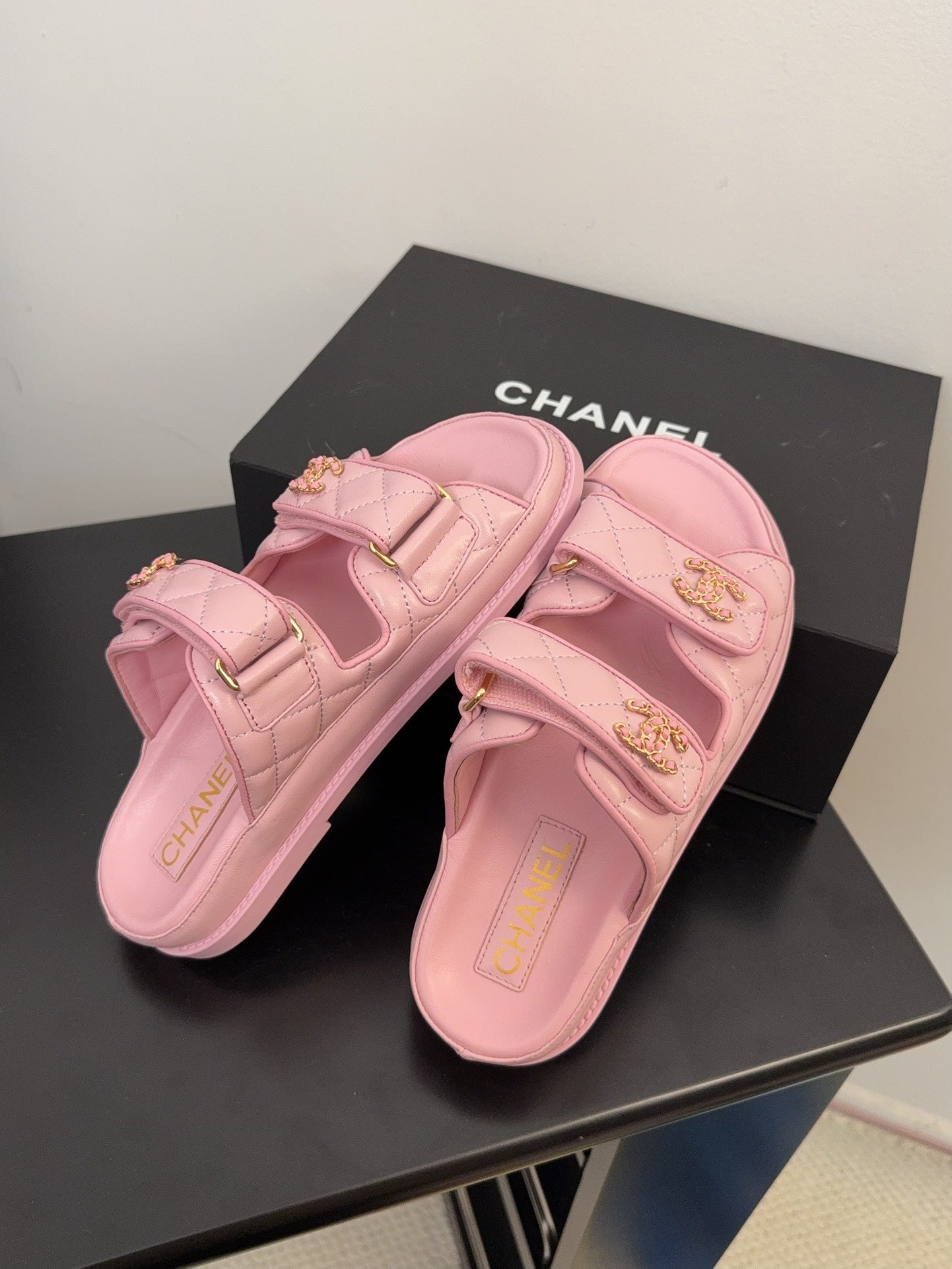 CHANEL 25 Dad Sandal Mule Pink Calfskin