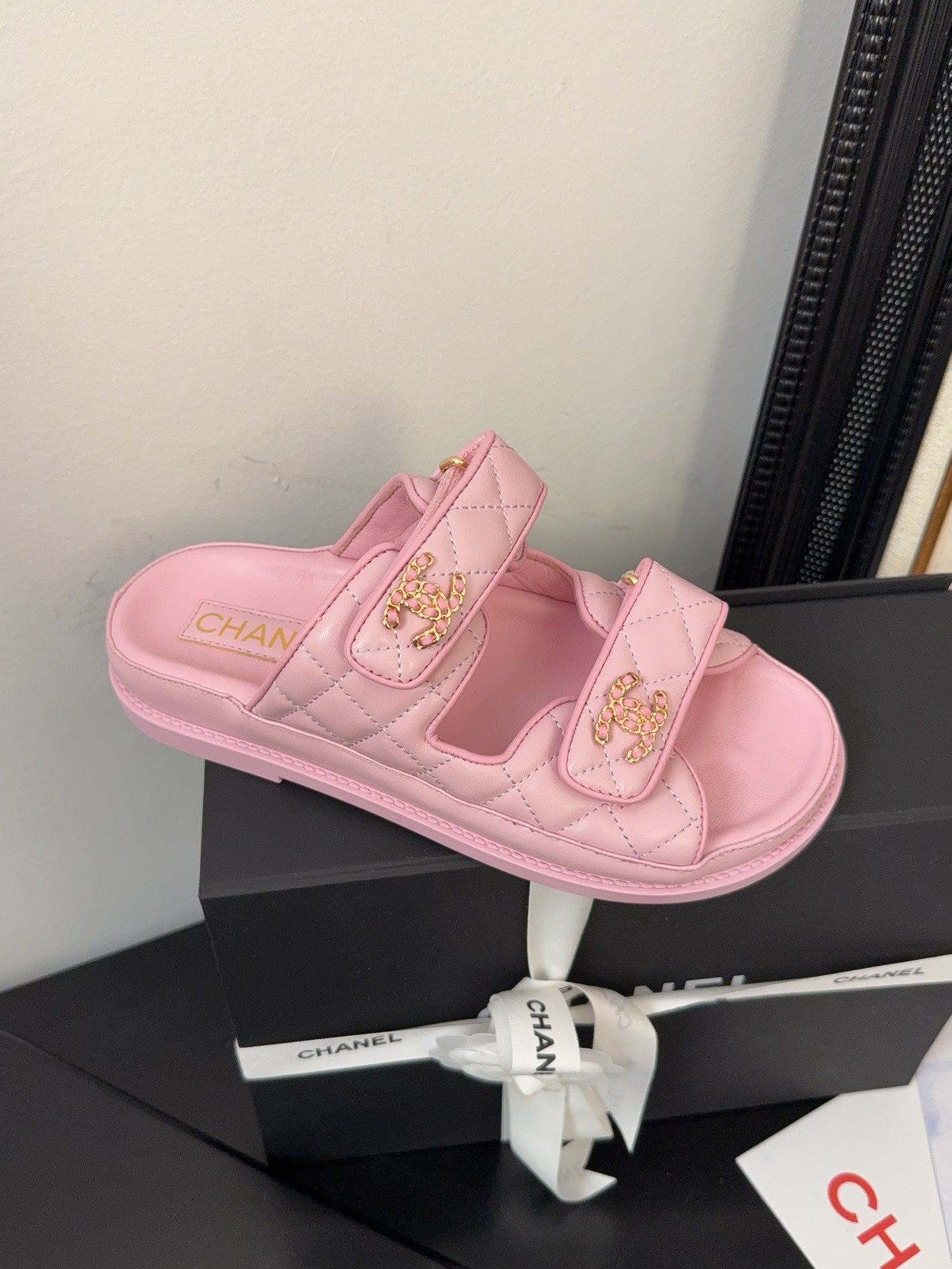 CHANEL 25 Dad Sandal Mule Pink Calfskin