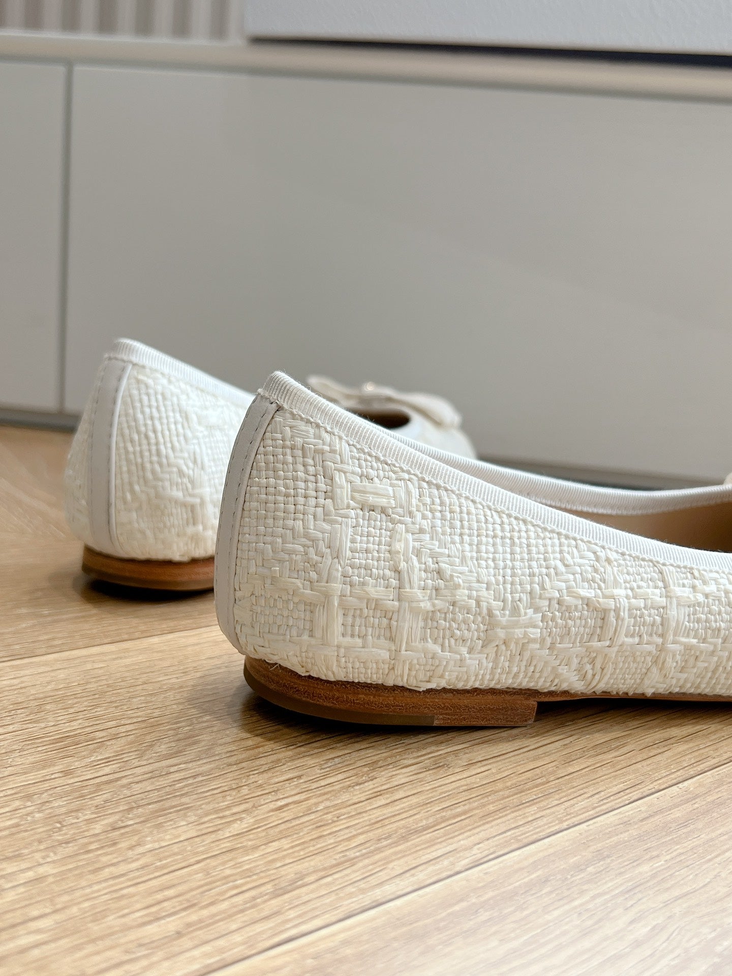 DIOR ballet flat white sedge mop front