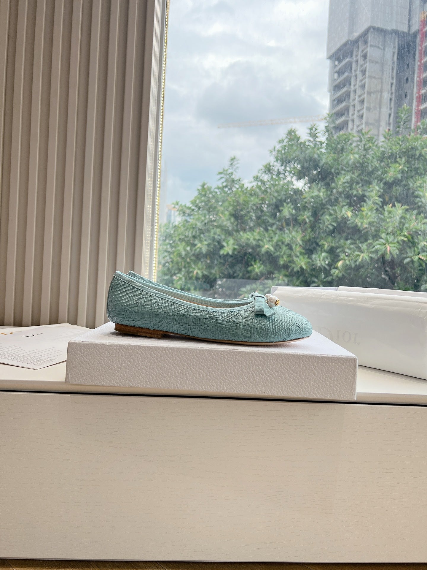 DIOR ballet flat cloud blue sedge mop front