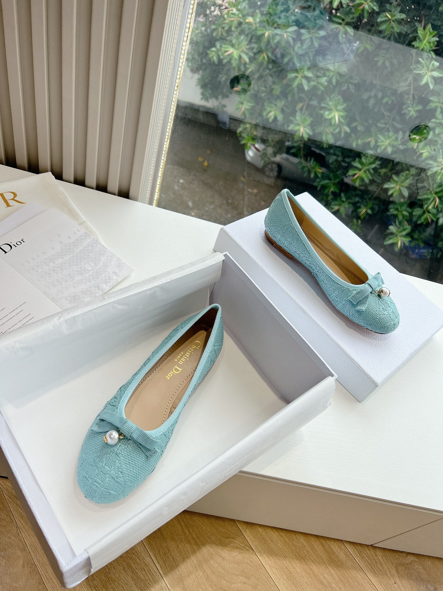 DIOR ballet flat cloud blue sedge mop front