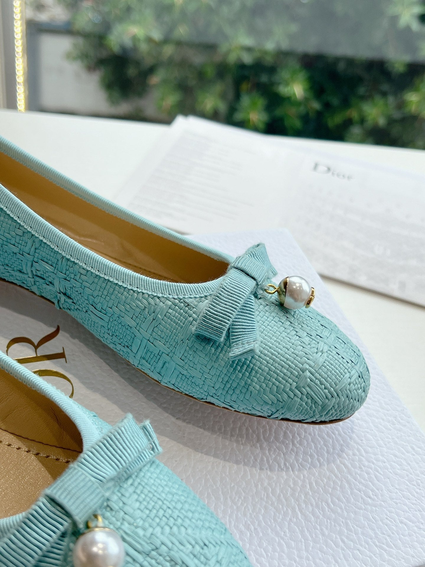 DIOR ballet flat cloud blue sedge mop front