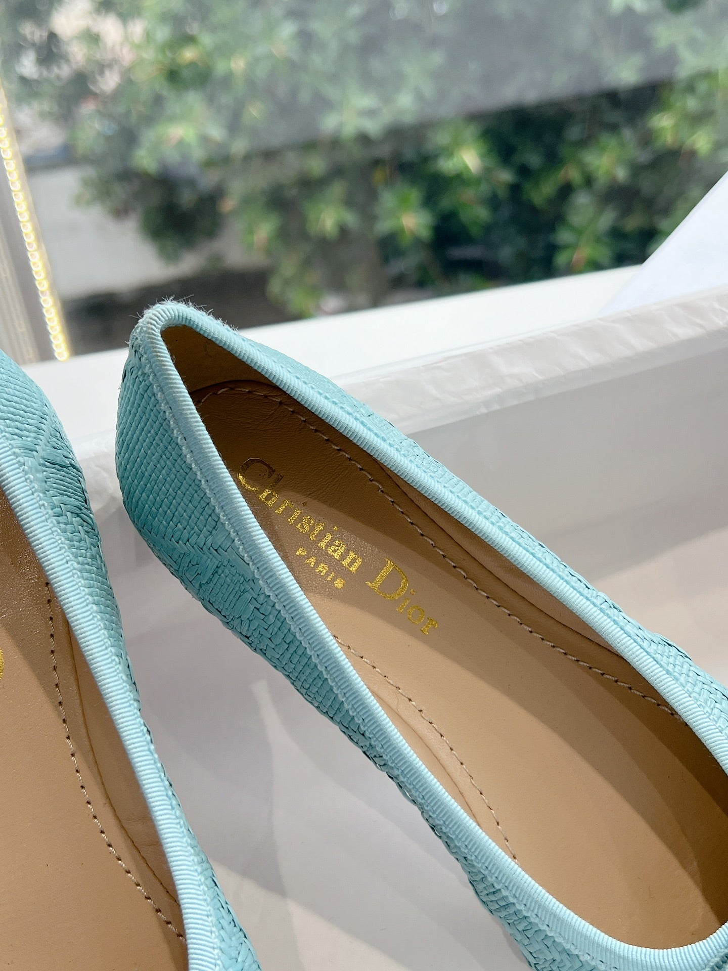 DIOR ballet flat cloud blue sedge mop front