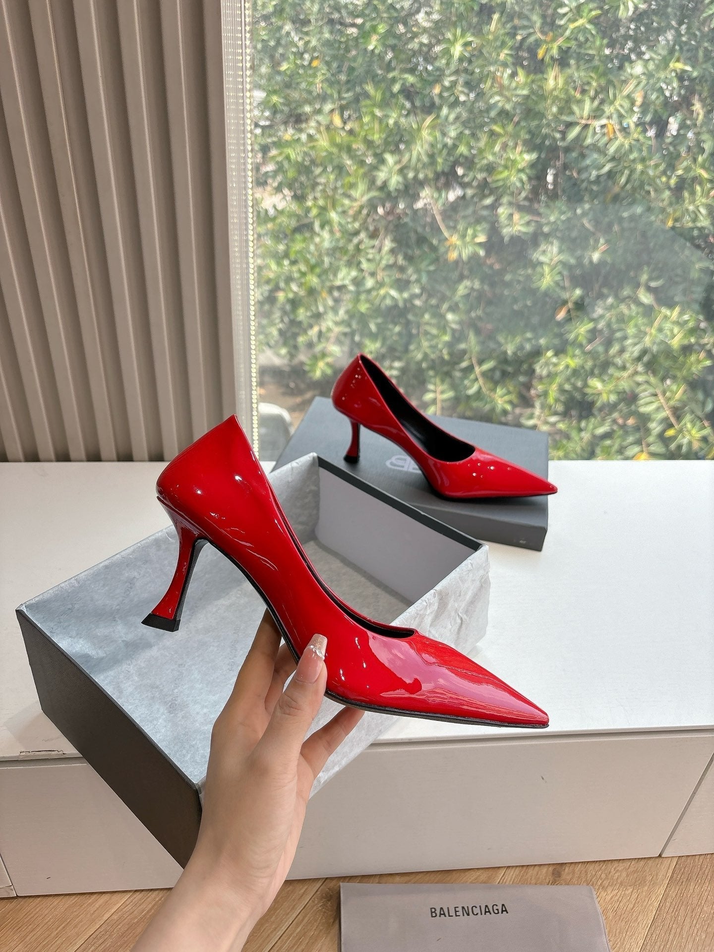 Balanciaga HIGH PUMPS IN CLASSIC RED PATENT CALFSKIN