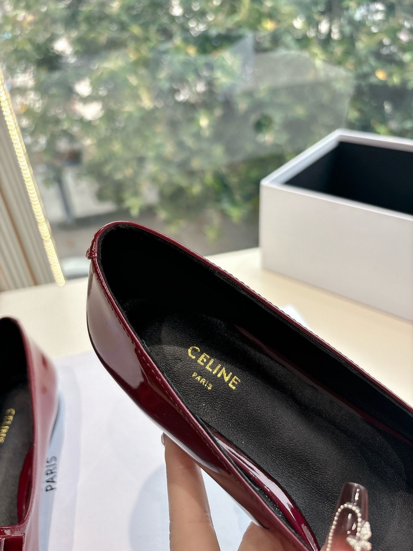 Celine CELINE Ballet Flats Red Patent Leather 285945
