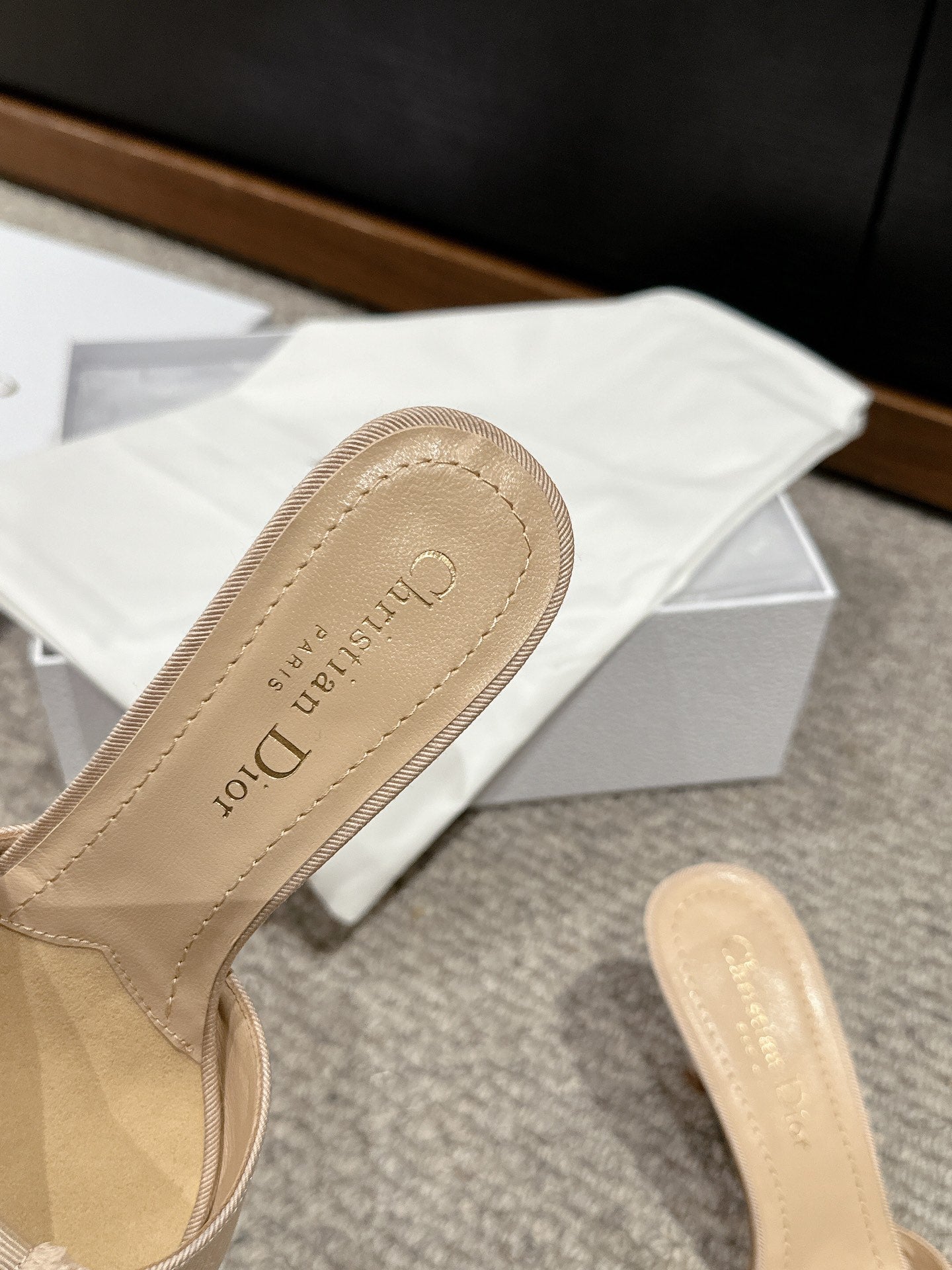 DIOR sandal a DIORable 80 beige grosgrain lambskin