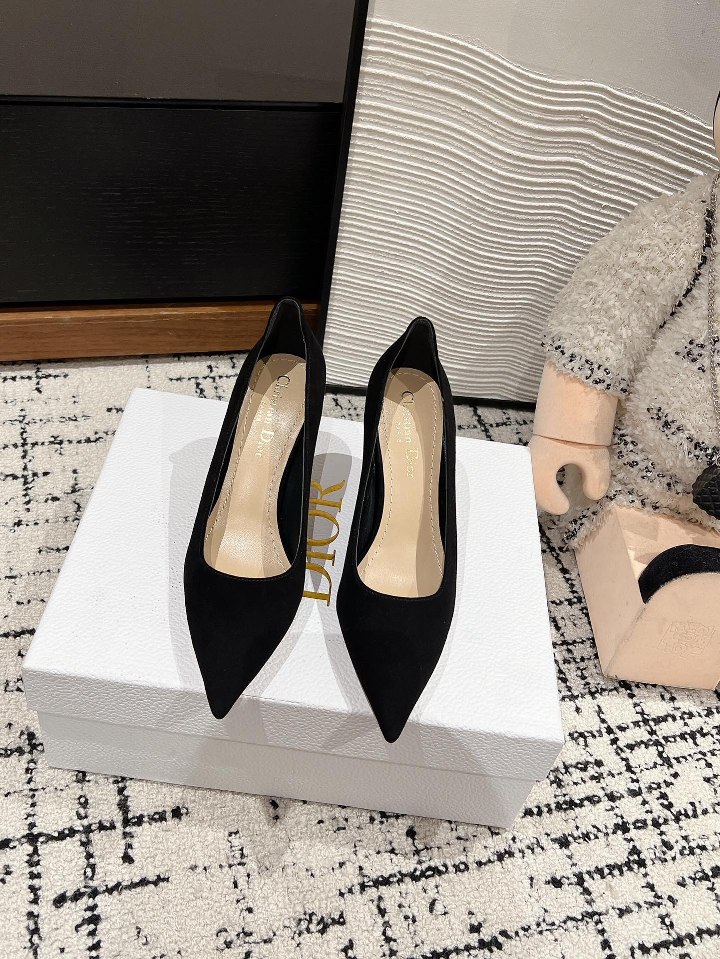 DIOR Tribales Pump Black 80mm In Black Suede 997061