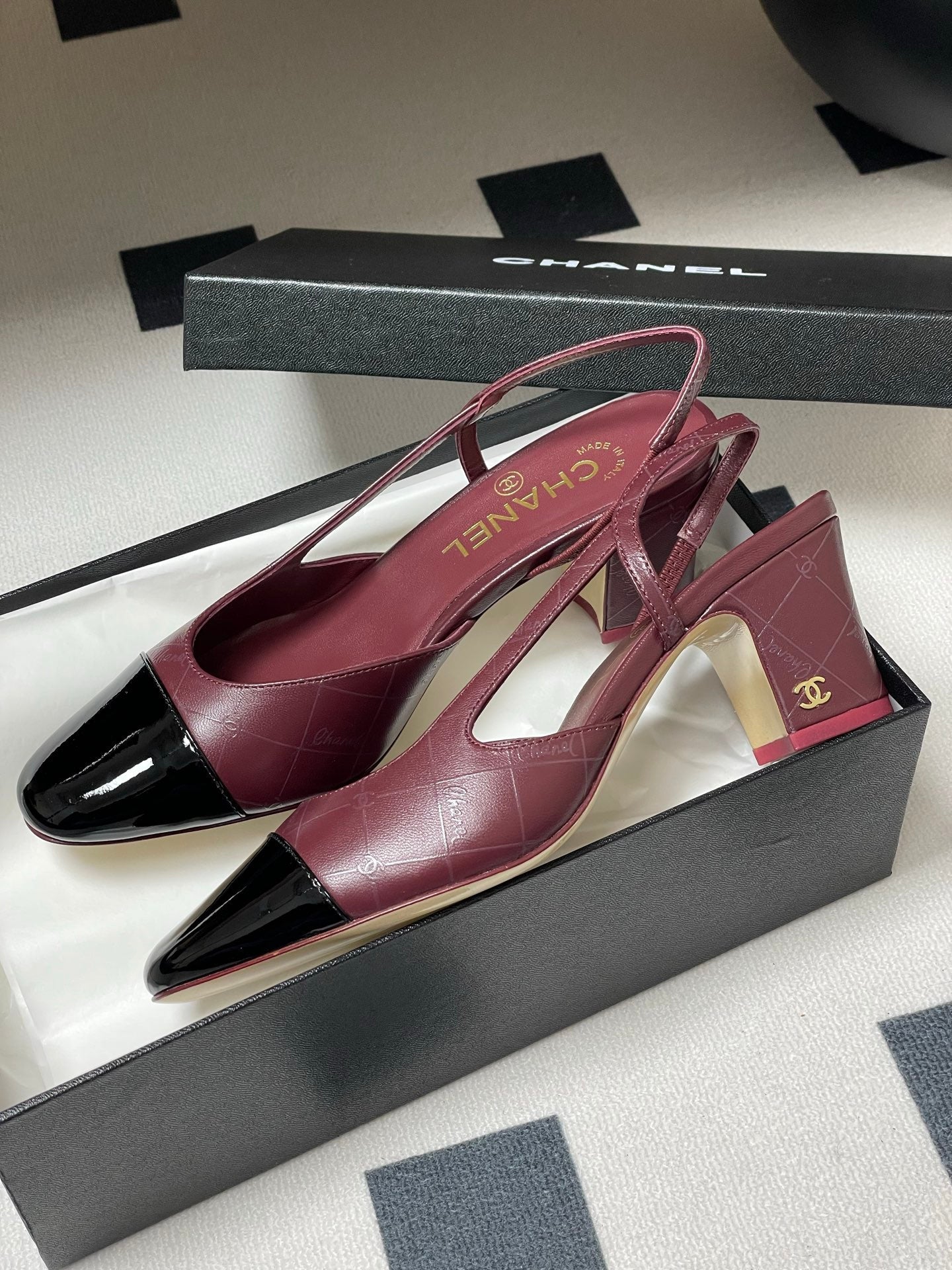 CHANEL 25P Burgundy Quilted Calfskin