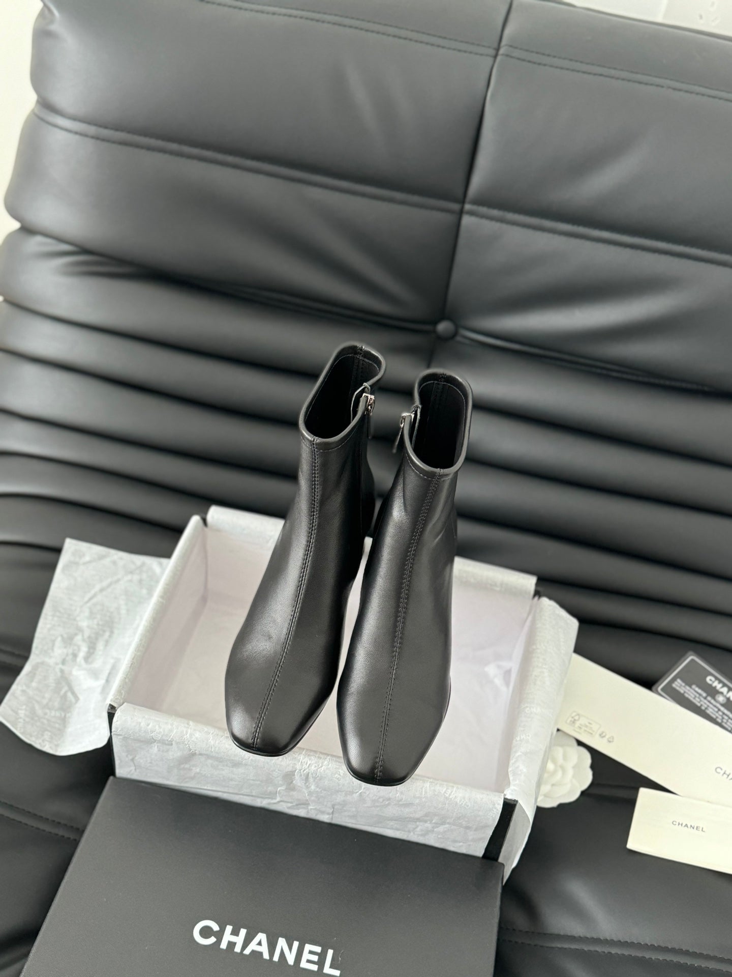 CHANEL Ankle Boot Black Calfskin
