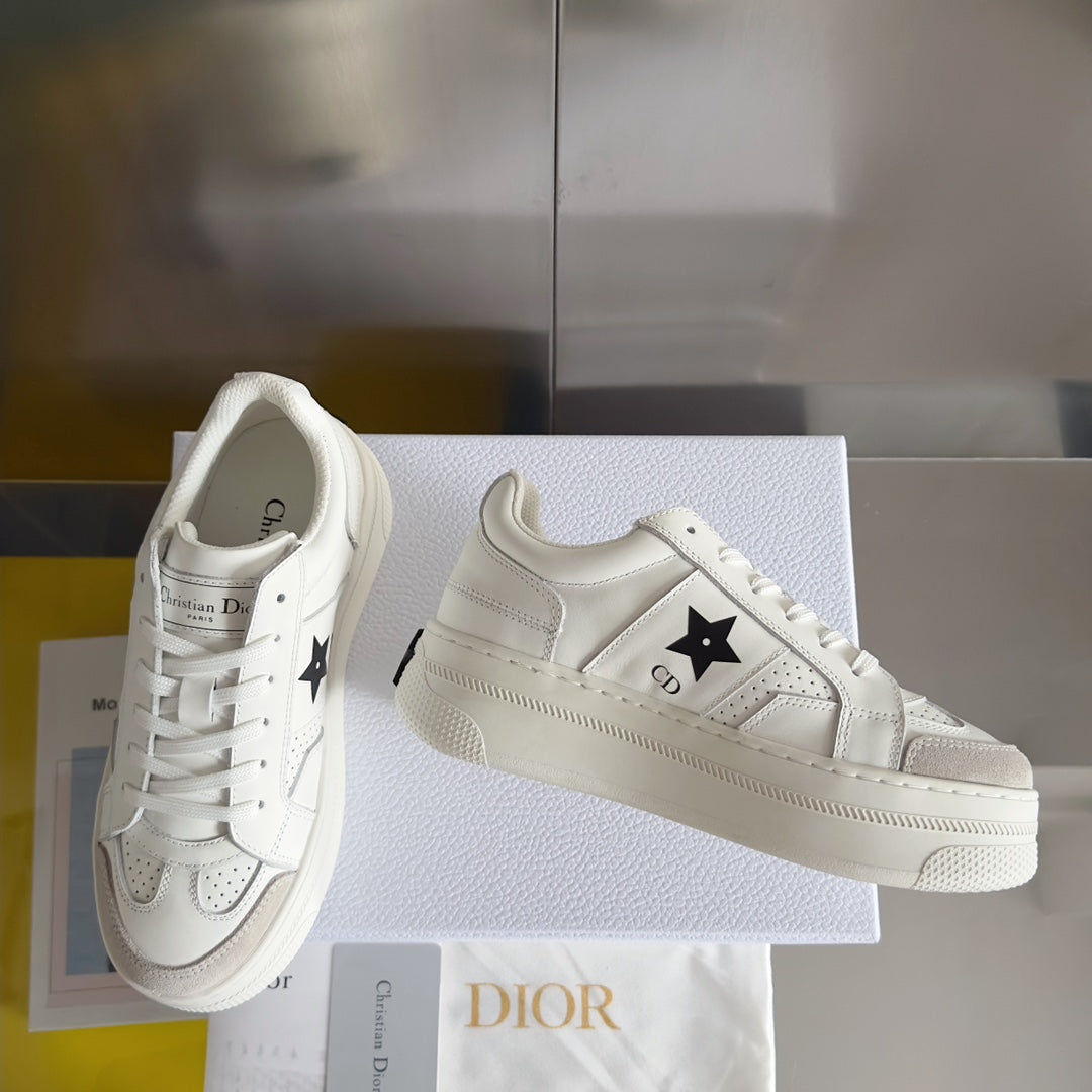 DIOR star sneaker white cream calfksin