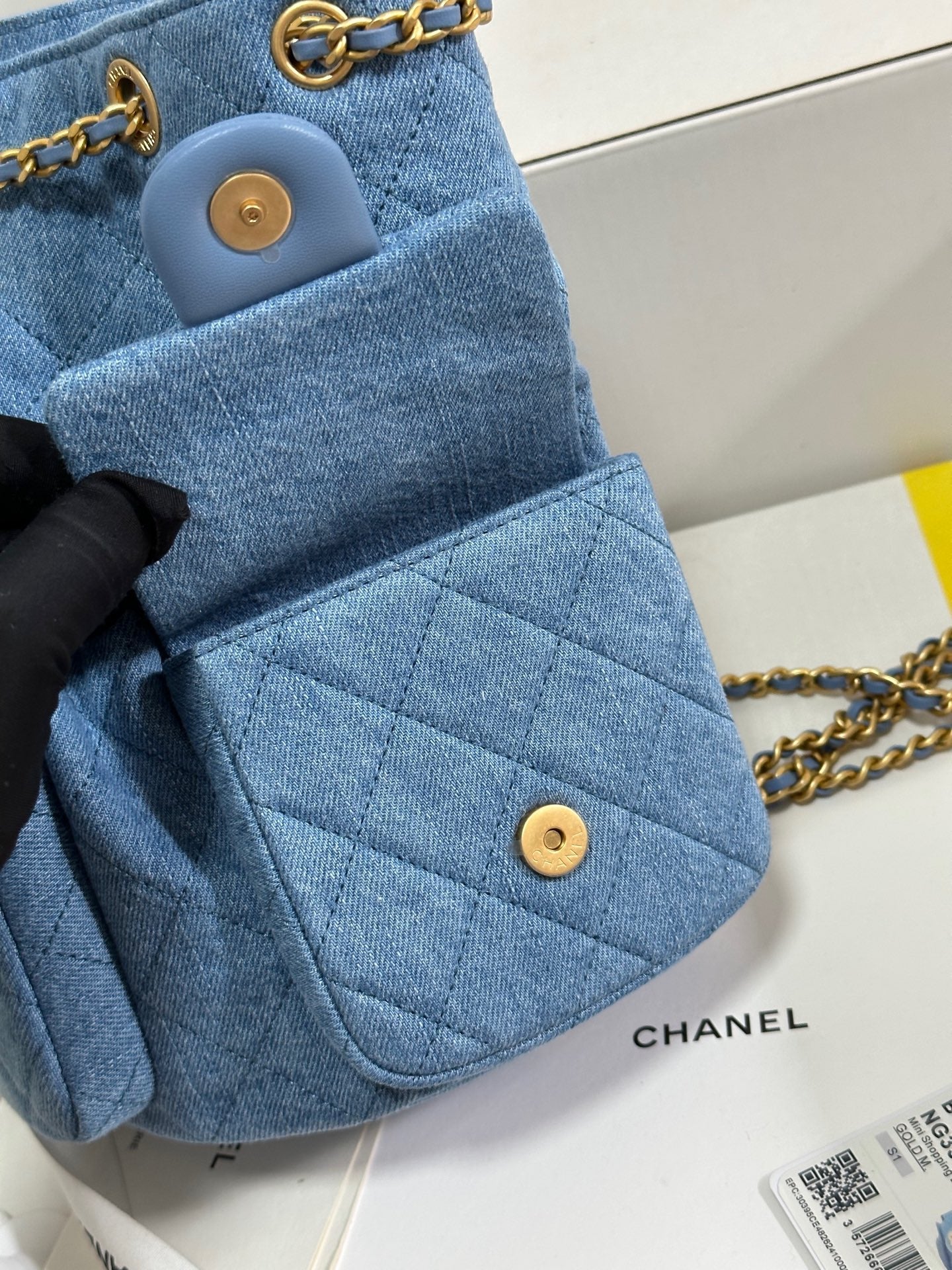 CHANEL 25C Backpack 24.3cm Demin Blue Washed denim Gold Hardware 243645