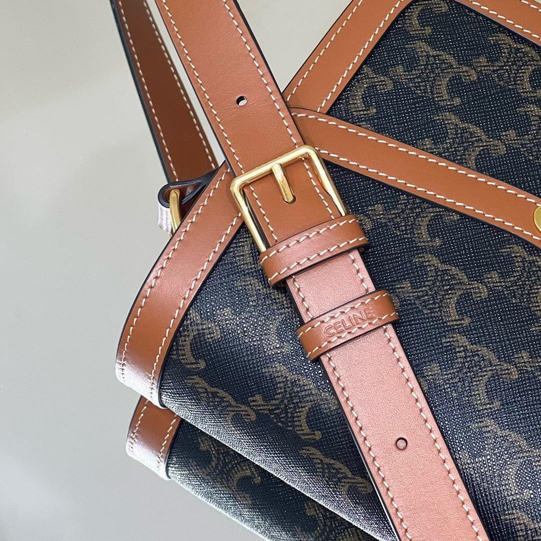 Celine CLASSIQUE TRIOMPHE 22 CALFSKIN BLACK BROWN