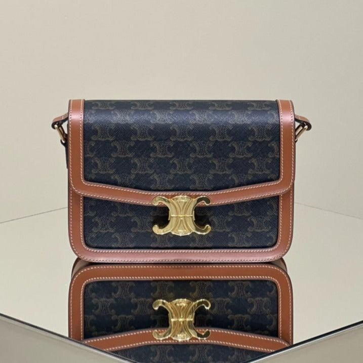 Celine CLASSIQUE TRIOMPHE 22 CALFSKIN BLACK BROWN