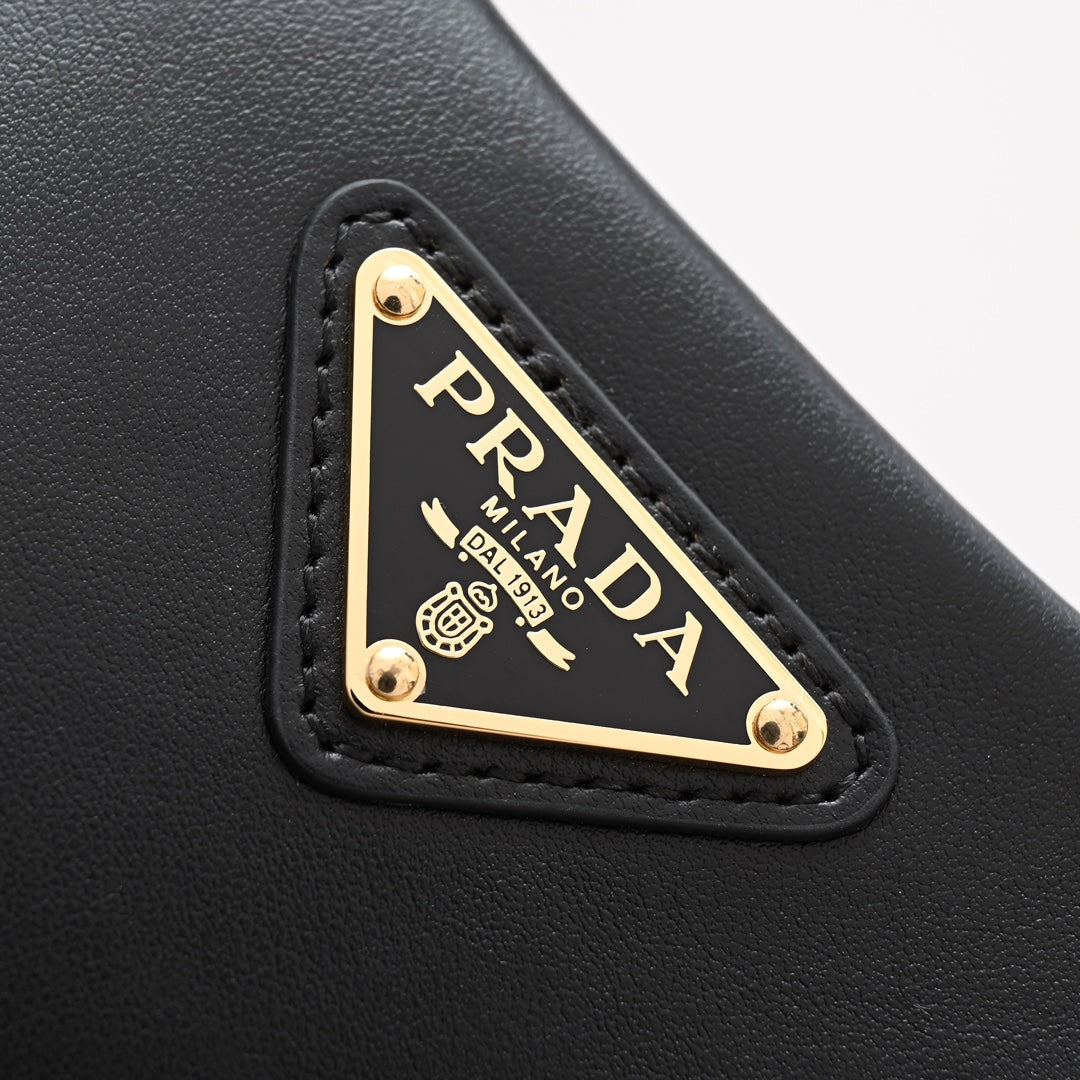 PRADA DUMPLING BAG 30 IN BLACK CALFSKIN