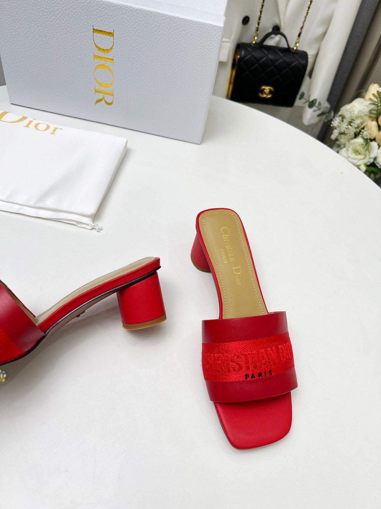 DIOR dway 45 burgundy canvas calfskin