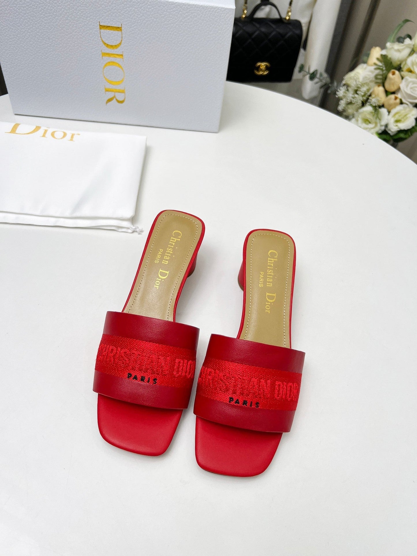 DIOR dway 45 burgundy canvas calfskin