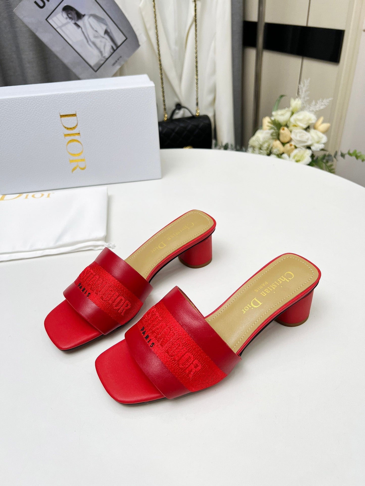 DIOR dway 45 burgundy canvas calfskin