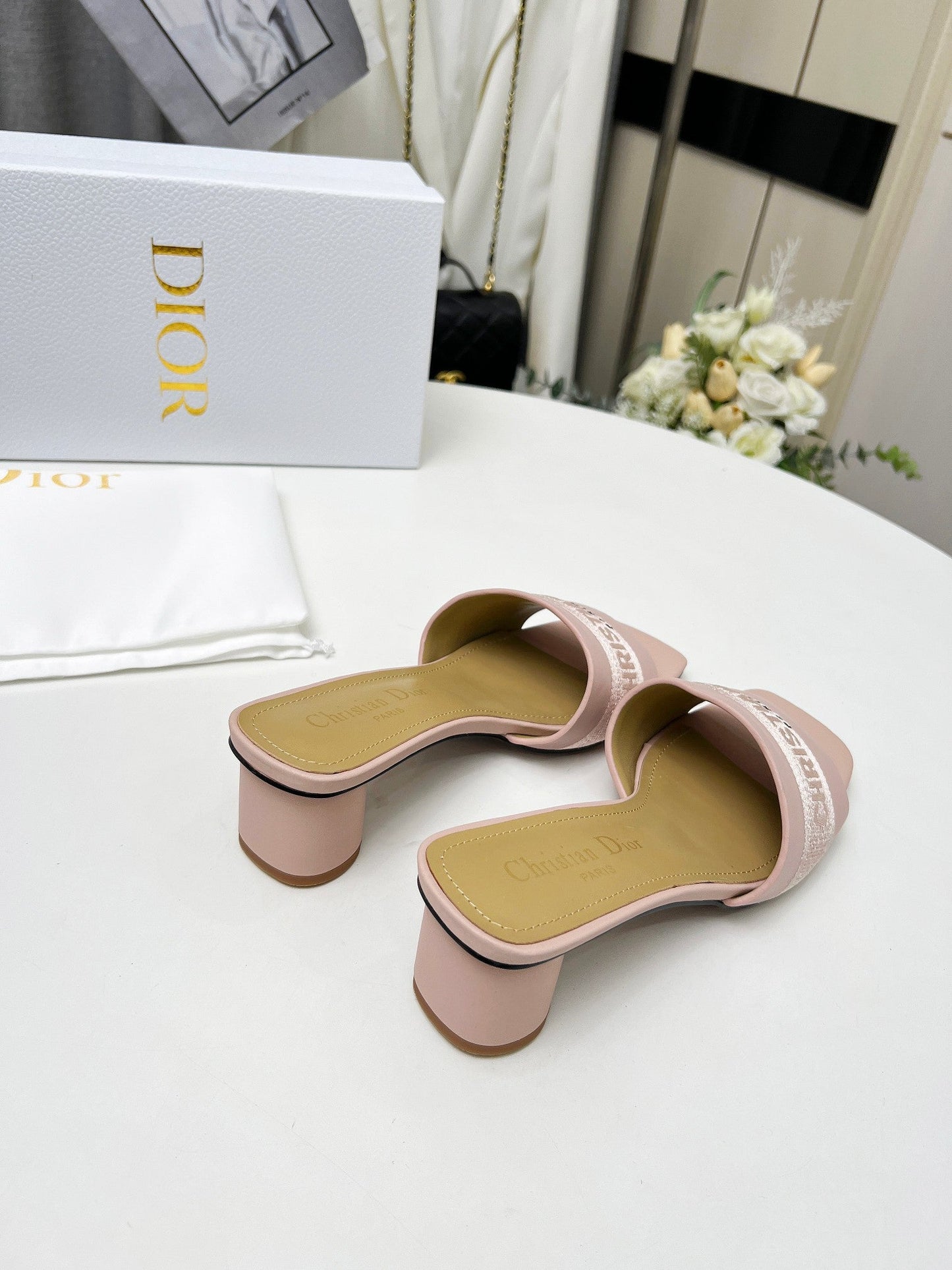DIOR dway 45 pink canvas calfskin