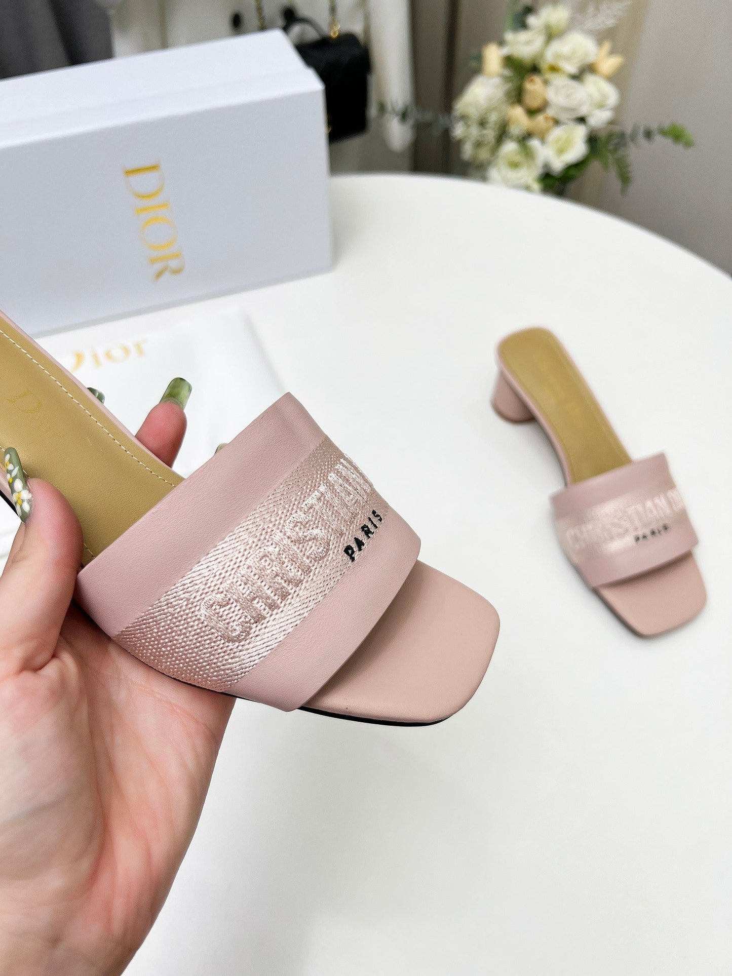 DIOR dway 45 pink canvas calfskin