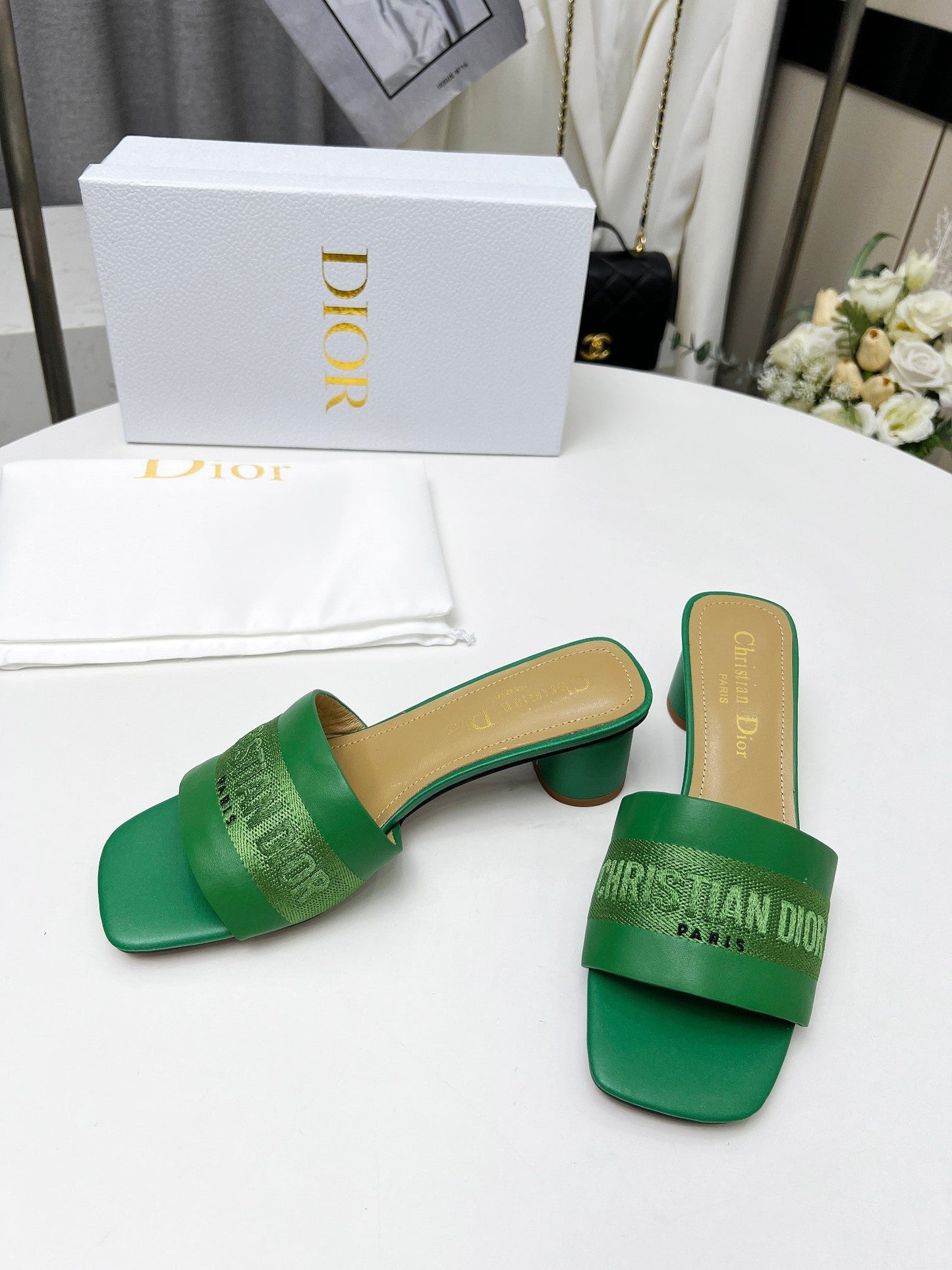 DIOR dway 45 green canvas calfskin