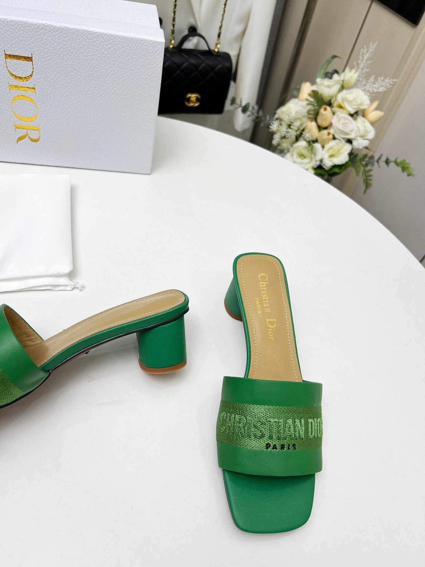DIOR dway 45 green canvas calfskin