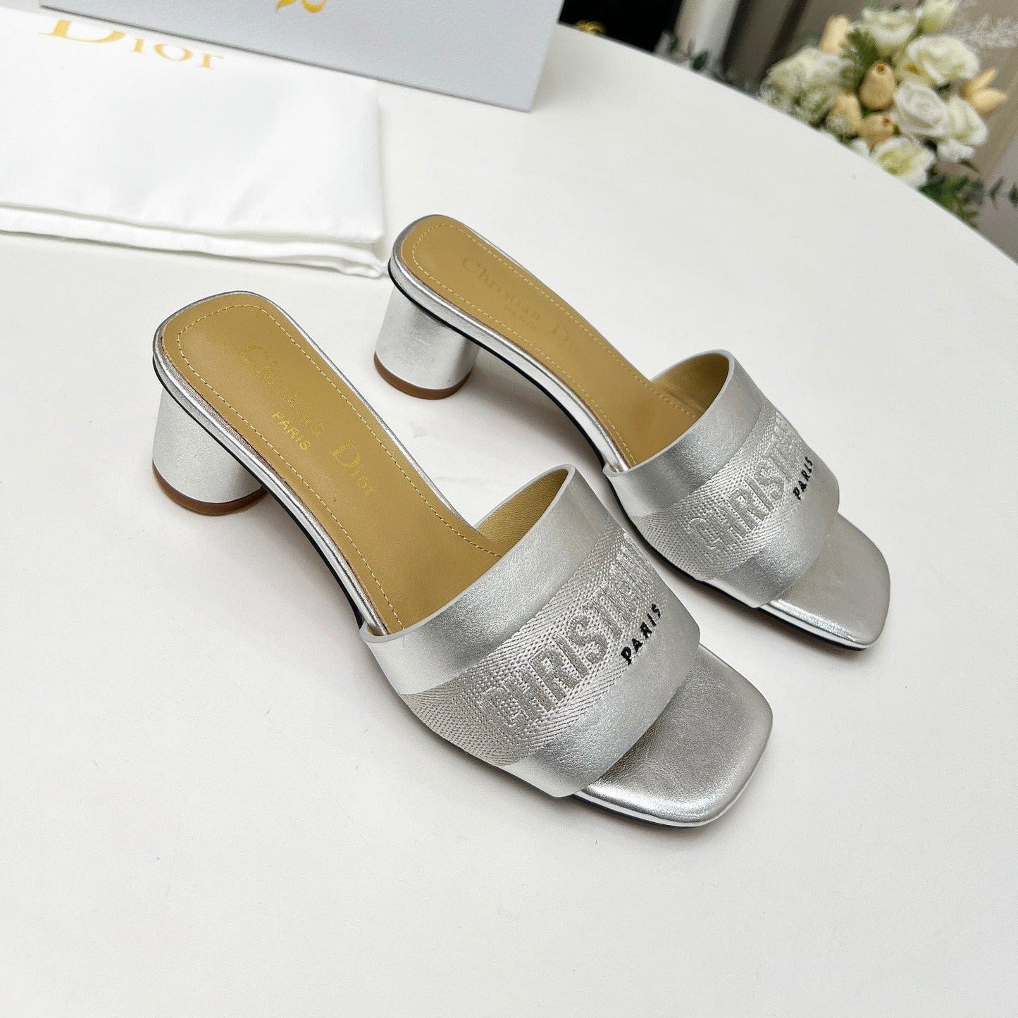 DIOR dway 45 silver-tone canvas calfskin