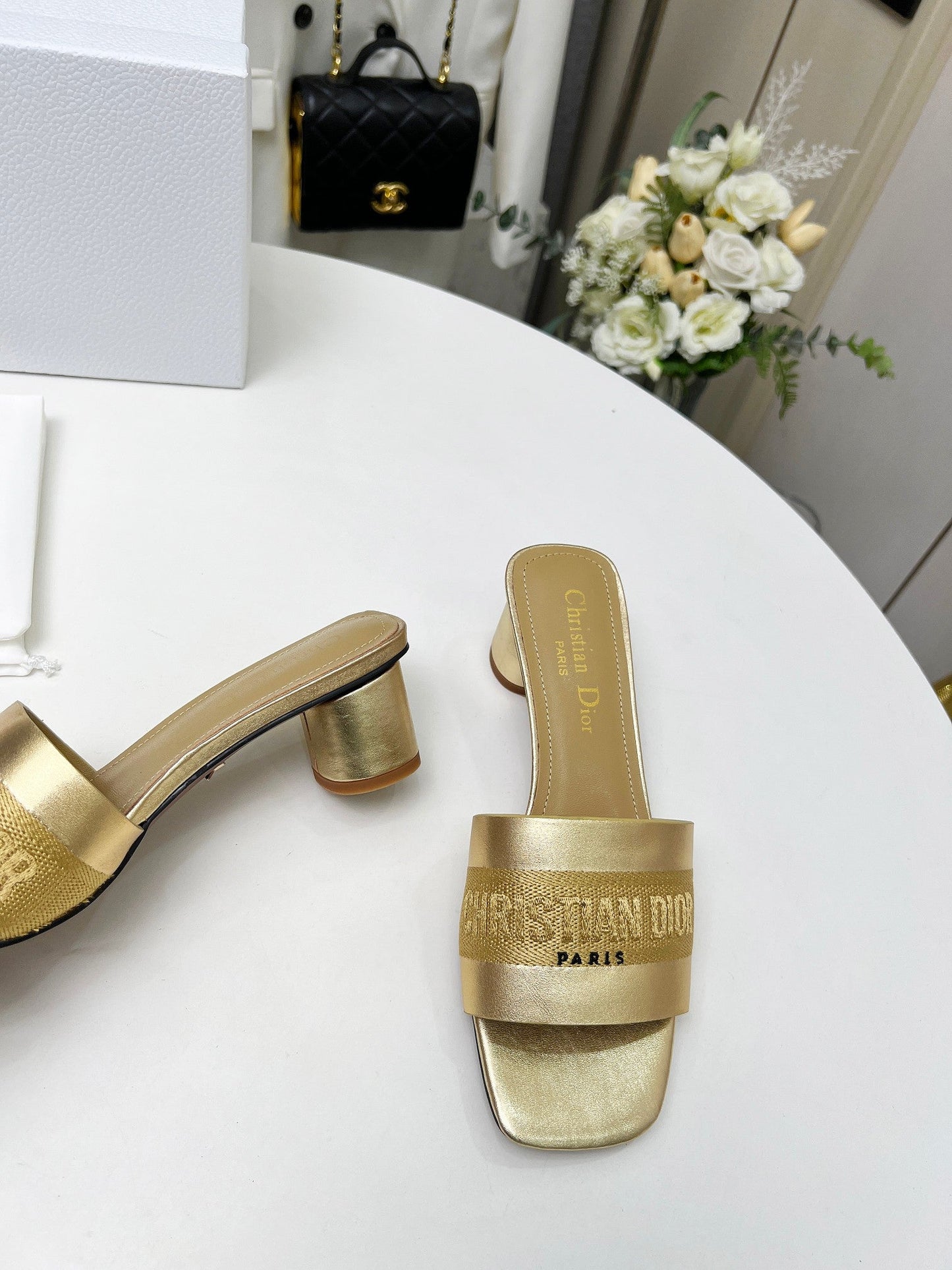DIOR dway 45 gold-tone canvas calfskin