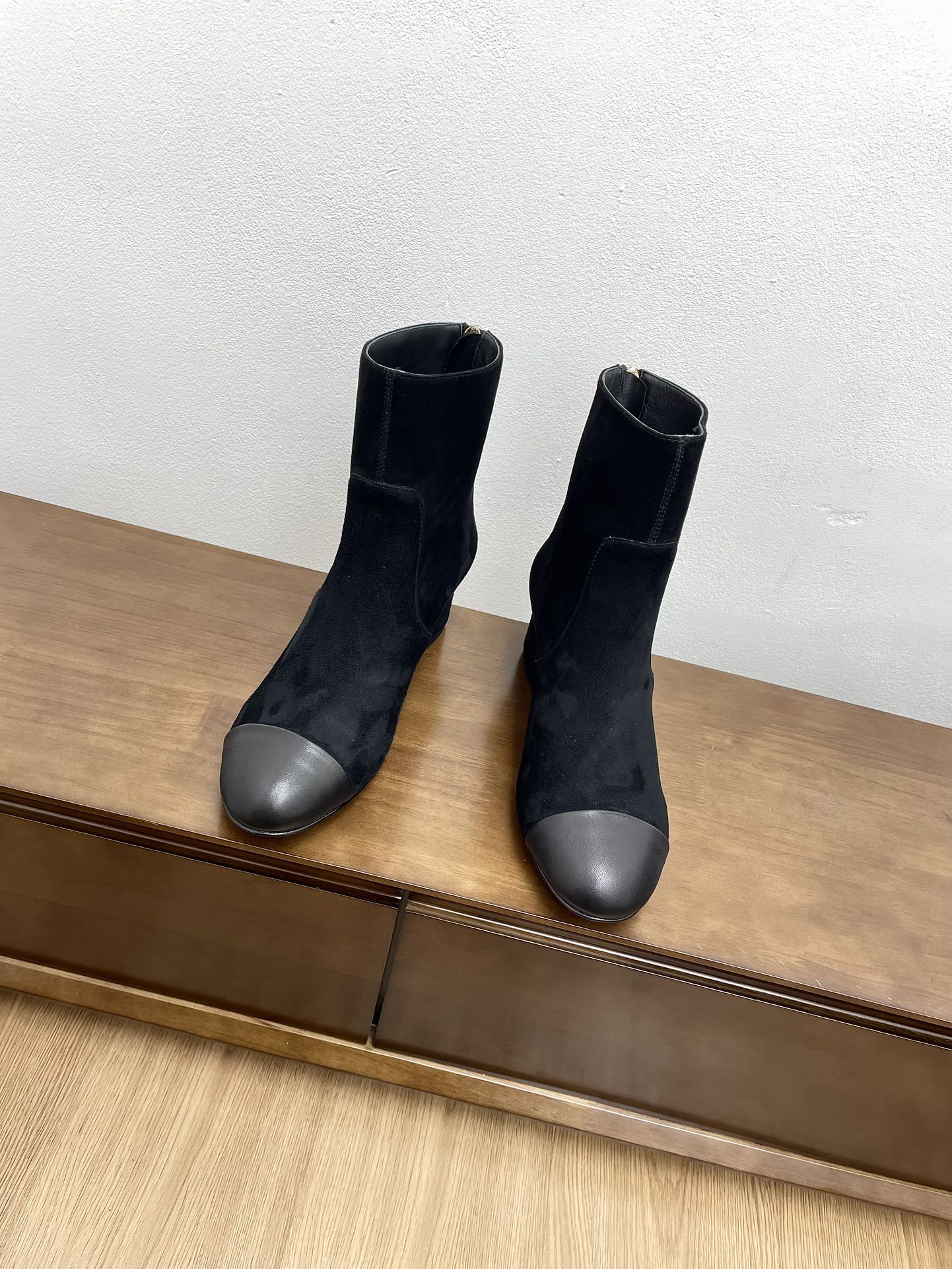 CHANEL Ankle Boots 50mm Black Suede