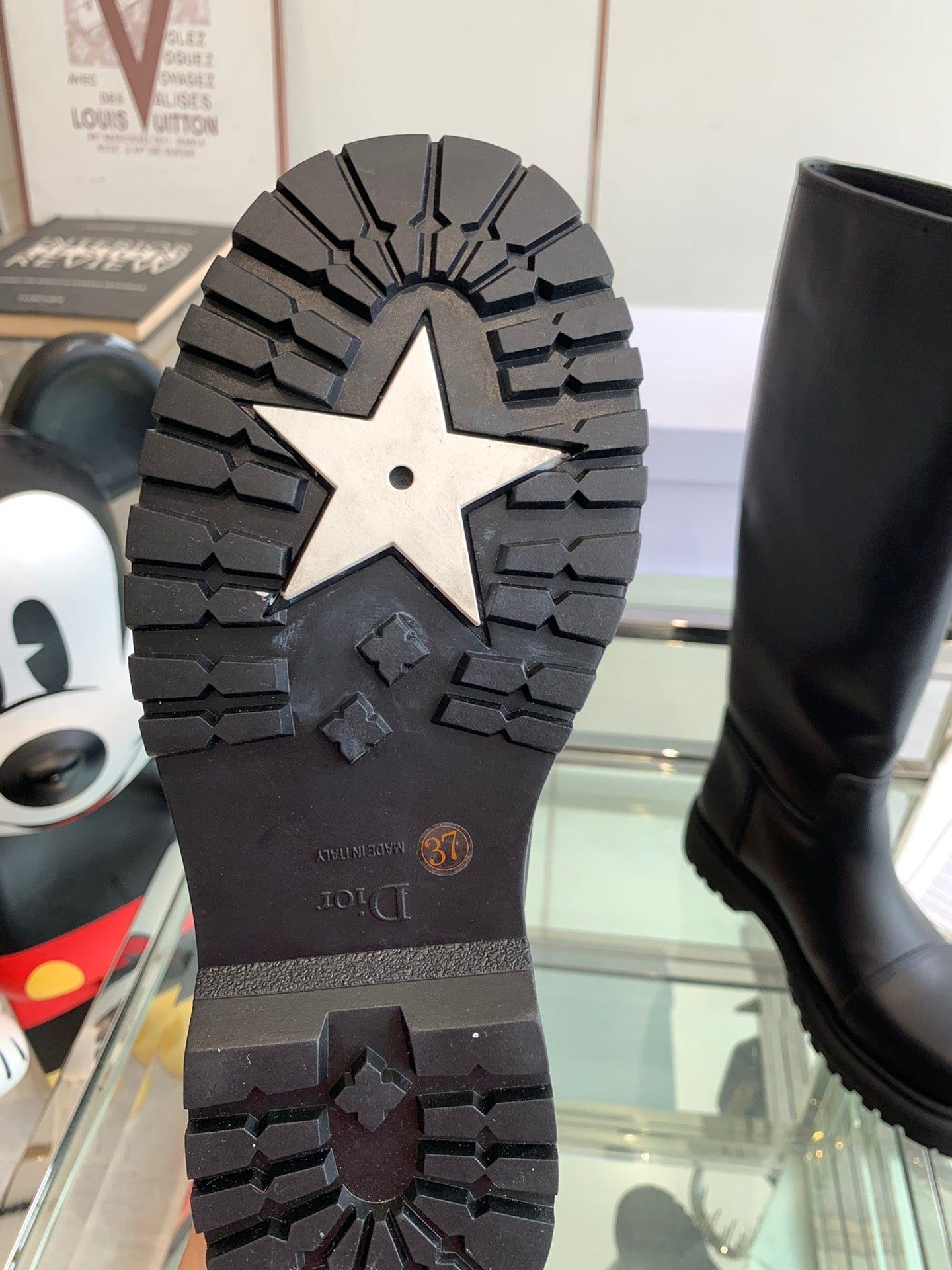 DIOR DIORebel Boot Plain Black Calfskin