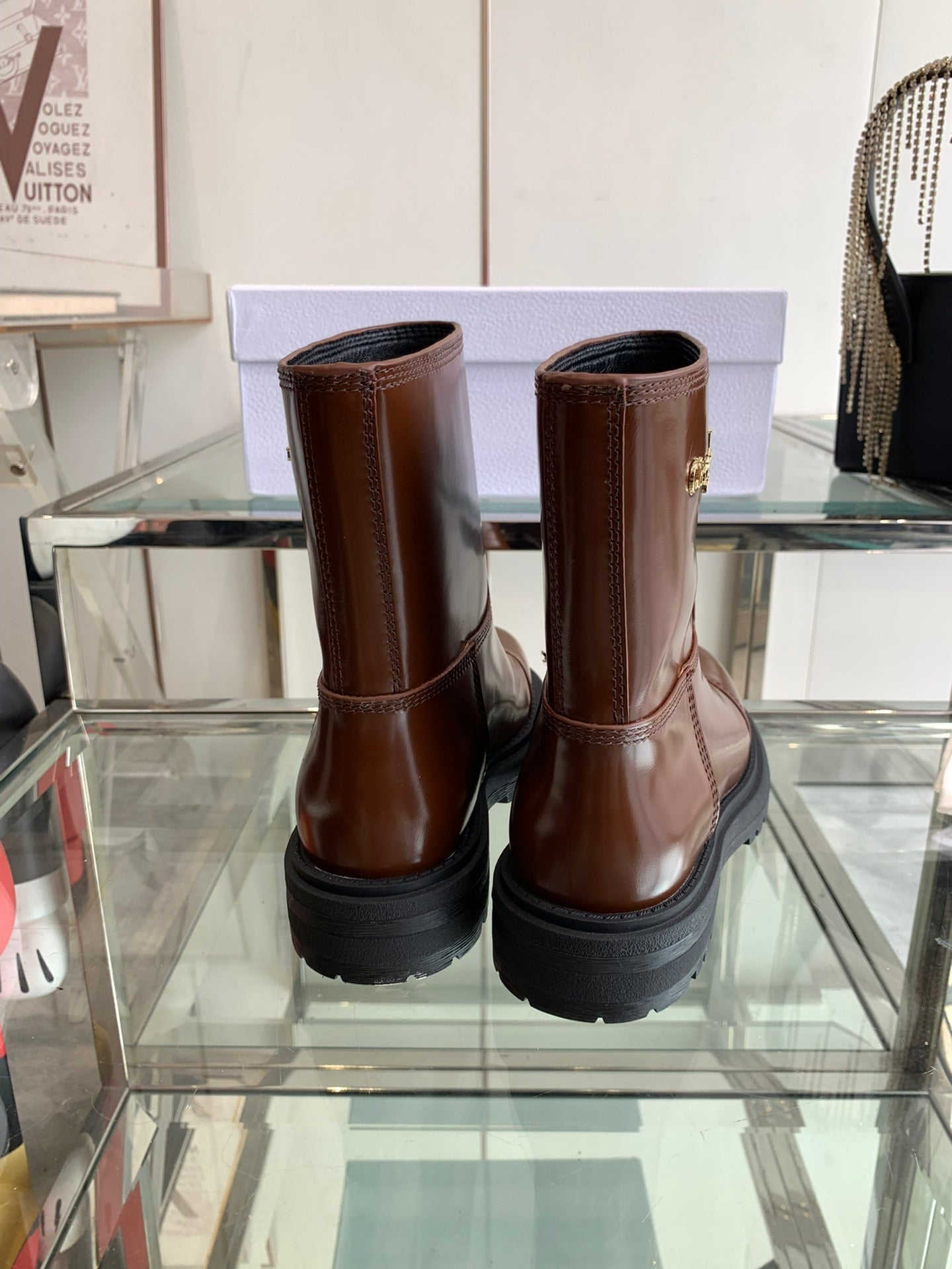 DIOR Ankle Boot Glossy Brown Calfskin